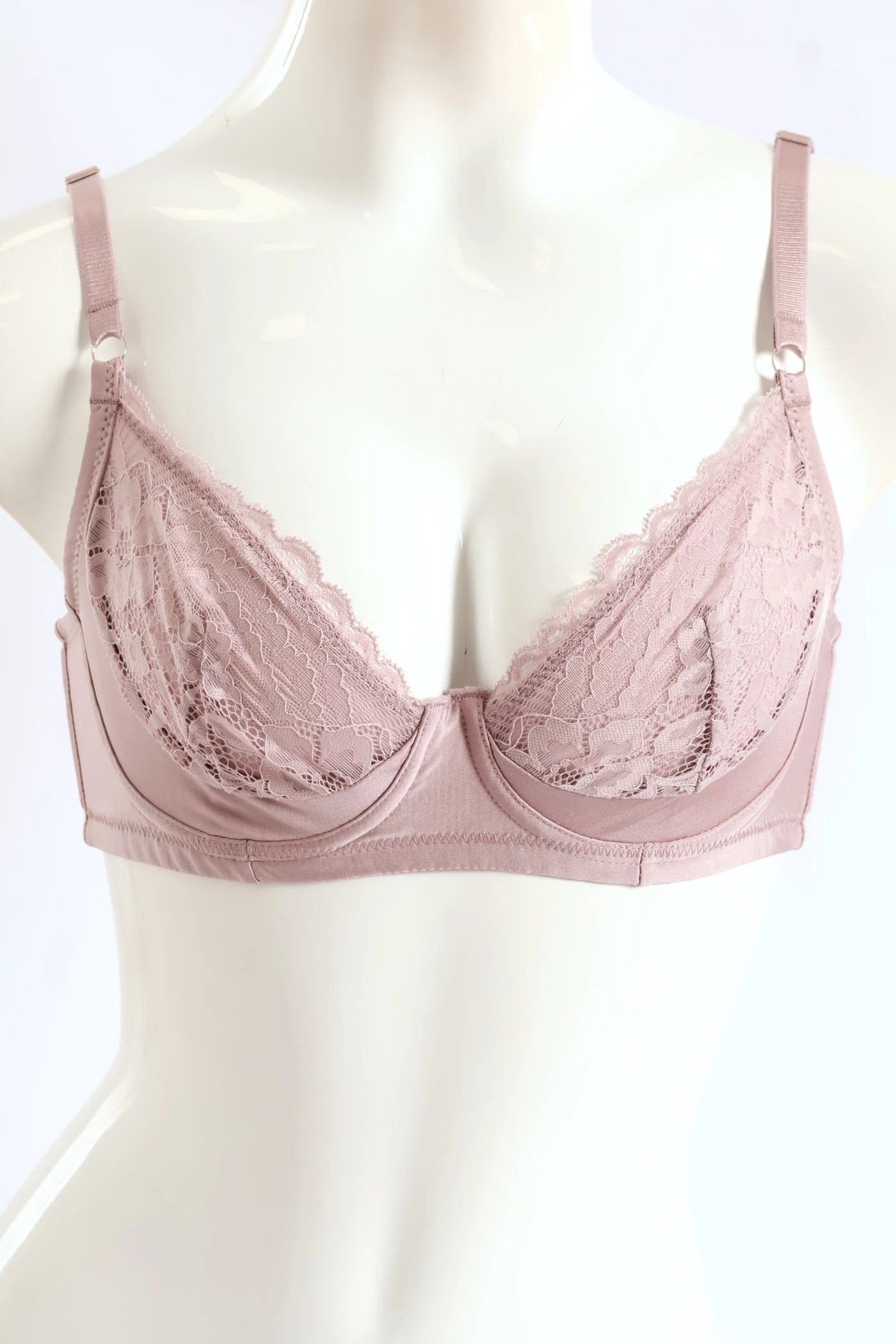 2 Pack Non-Padded Bra - Mauve/Silver - Image 2