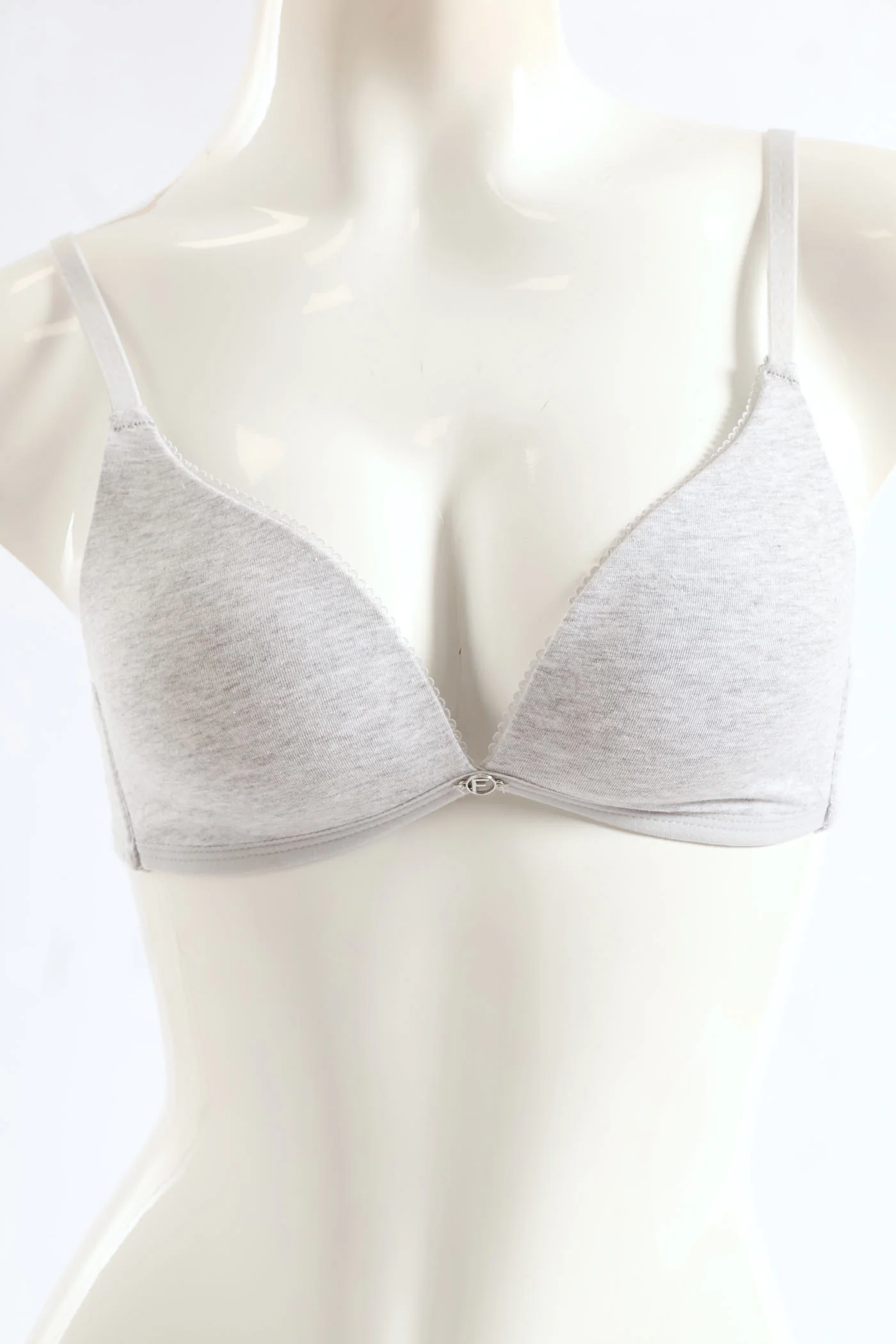 2 Pack Non Wired Pointelle Bra - Black/Grey Melange - Image 2