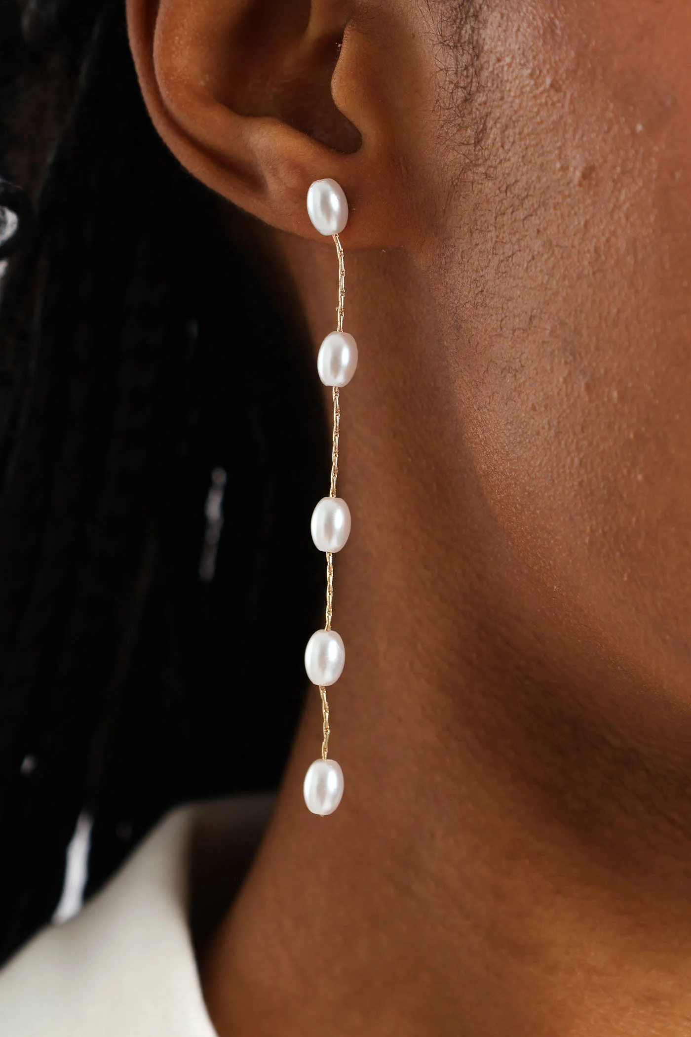 2 Pack Pearl Bead Drop & Multi Hoop Earrings - Gold - Image 4