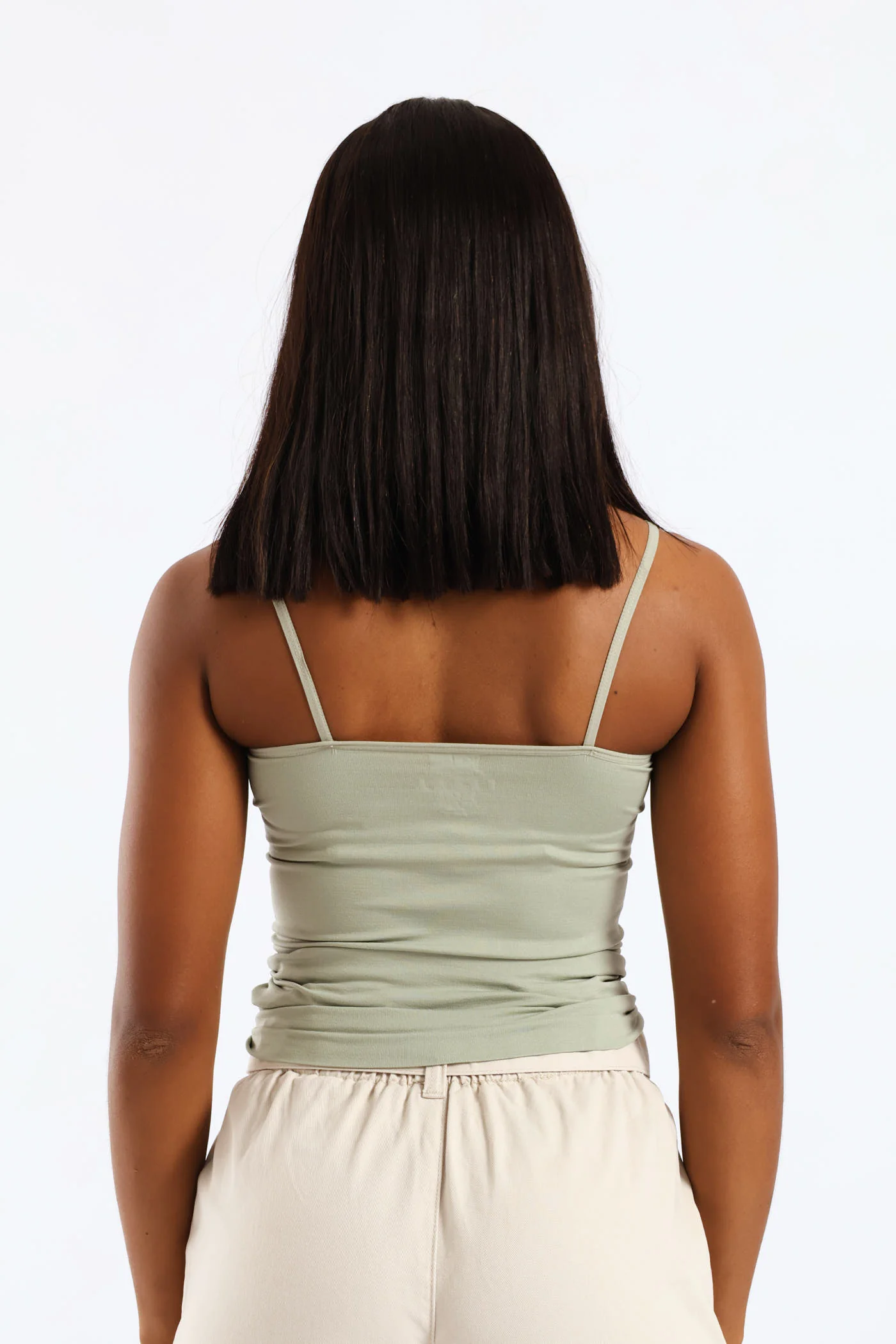 2 Pack Printed Seamless Cami - Sage/Cream - Image 3