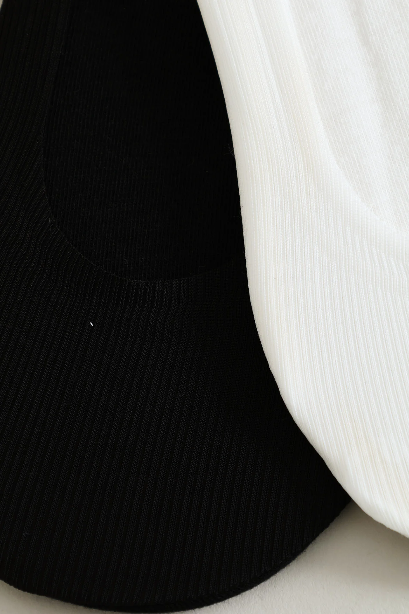 2 Pack Ribbed Silicone Socks - Black/White - Image 3