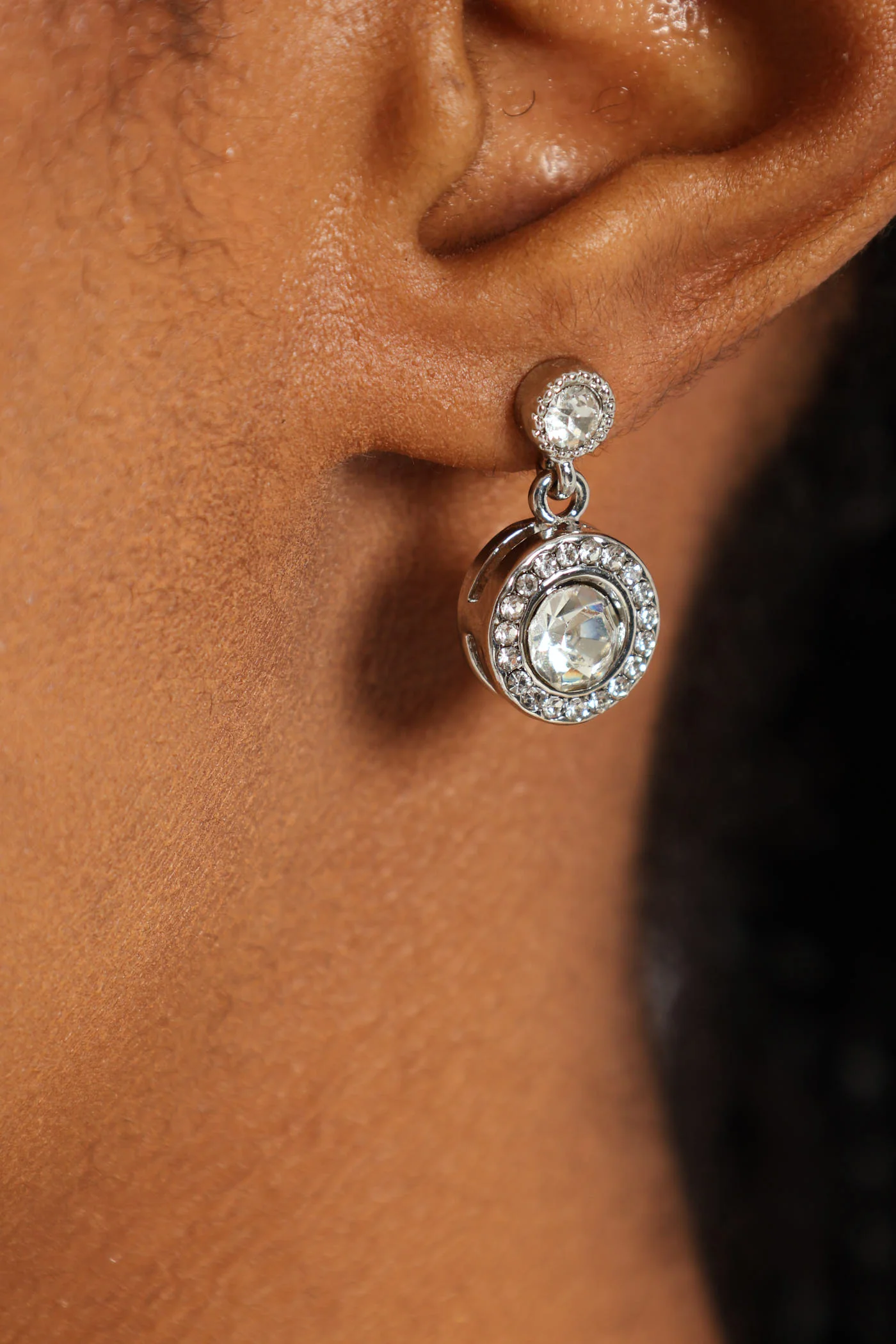 2 Pack Round Diamante Drop & Pendant Necklace - Silver - Image 3