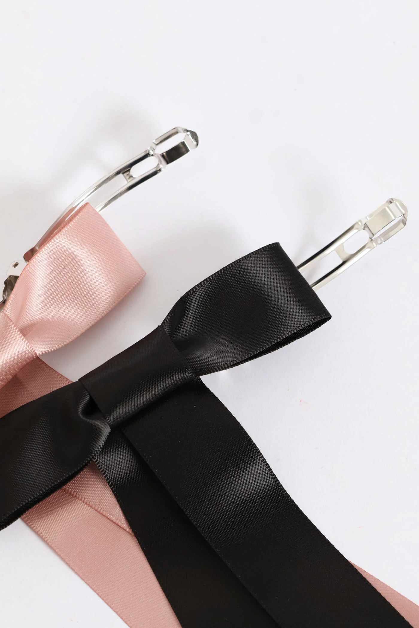 2 Pack Satin Bow - Blush/Black - Image 2