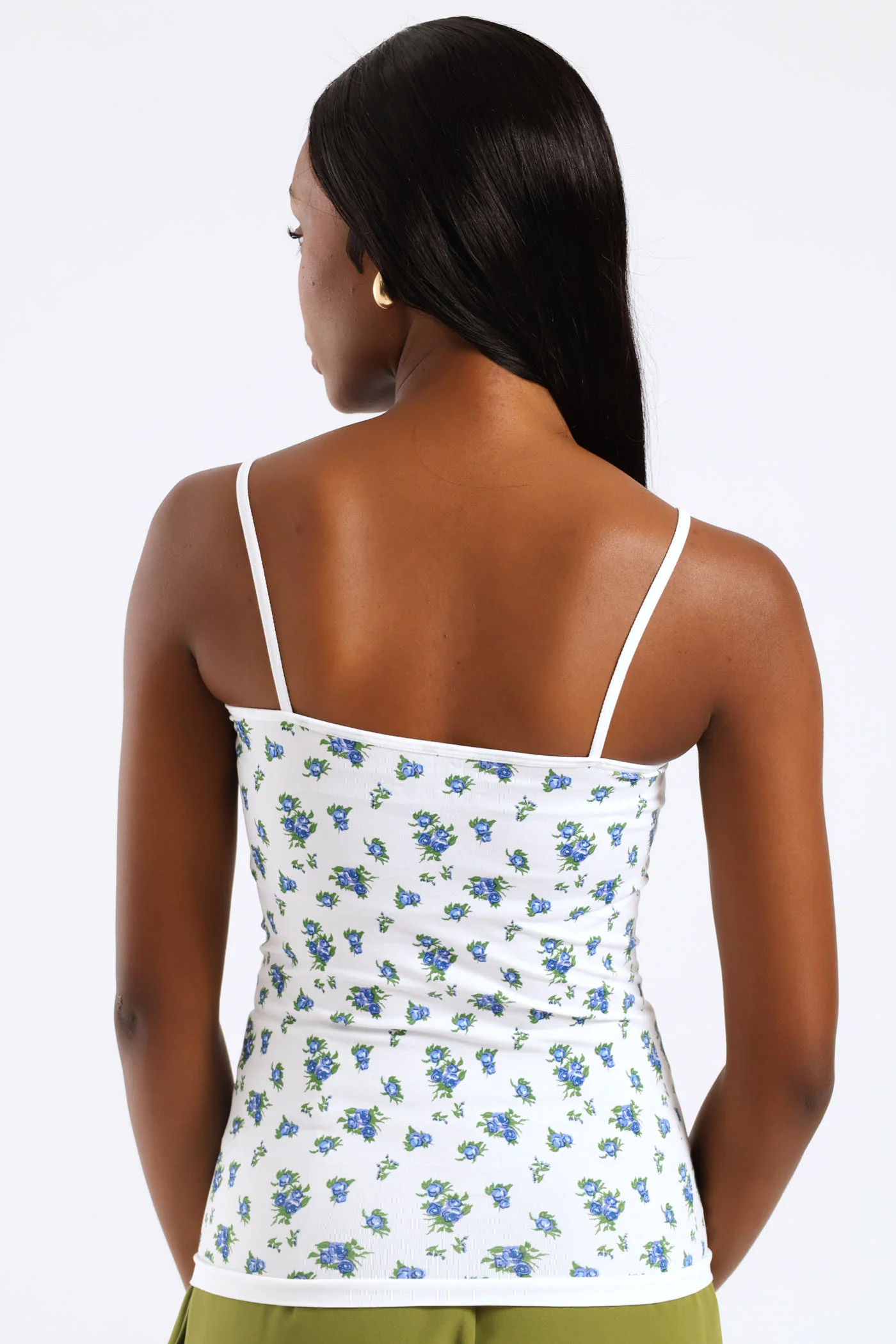 2 Pack Seamless Print Cami - White/Blue - Image 6