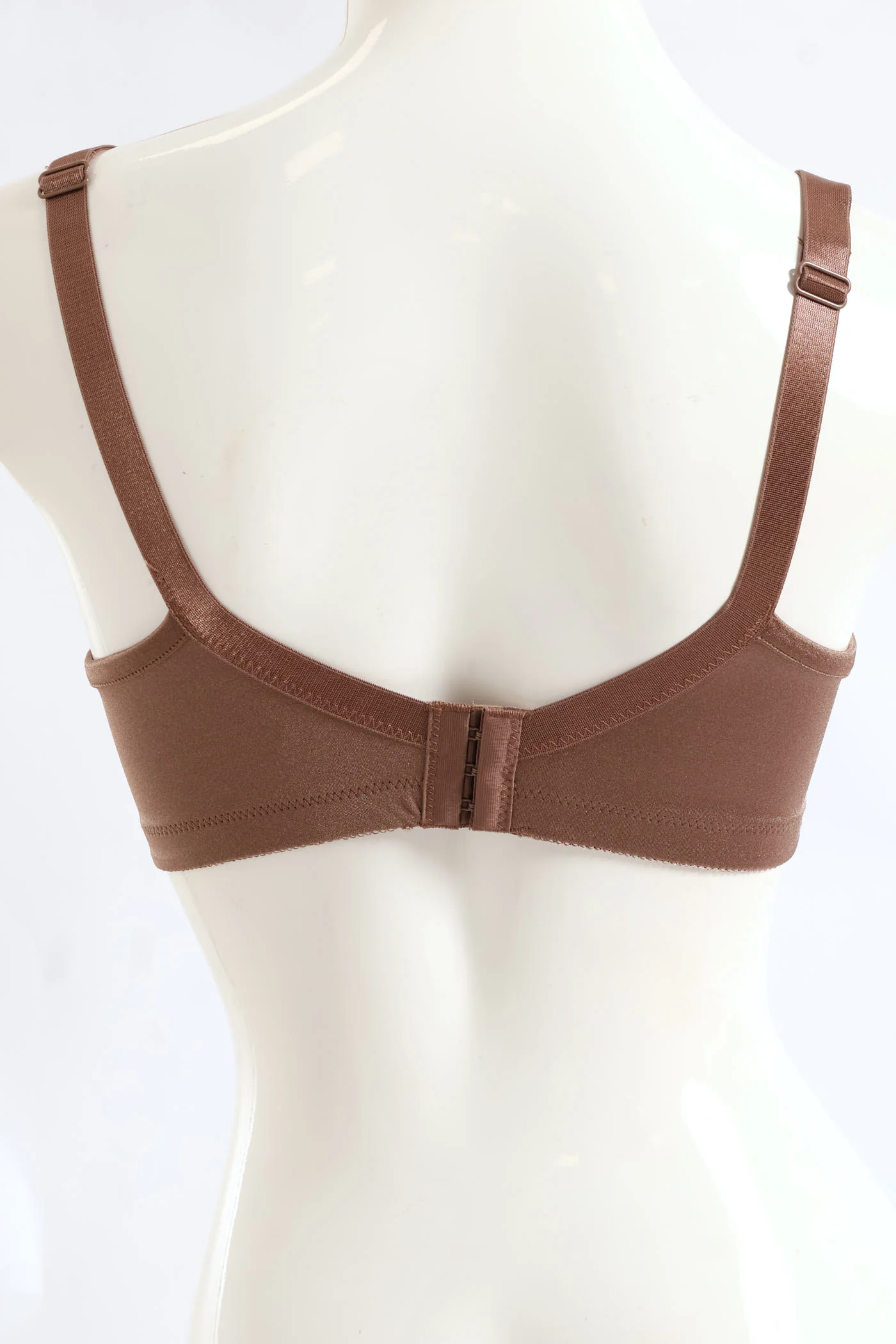 2 Pack Shiny Non-Padded Panel Cup Bra - Mocha/Black - Image 3