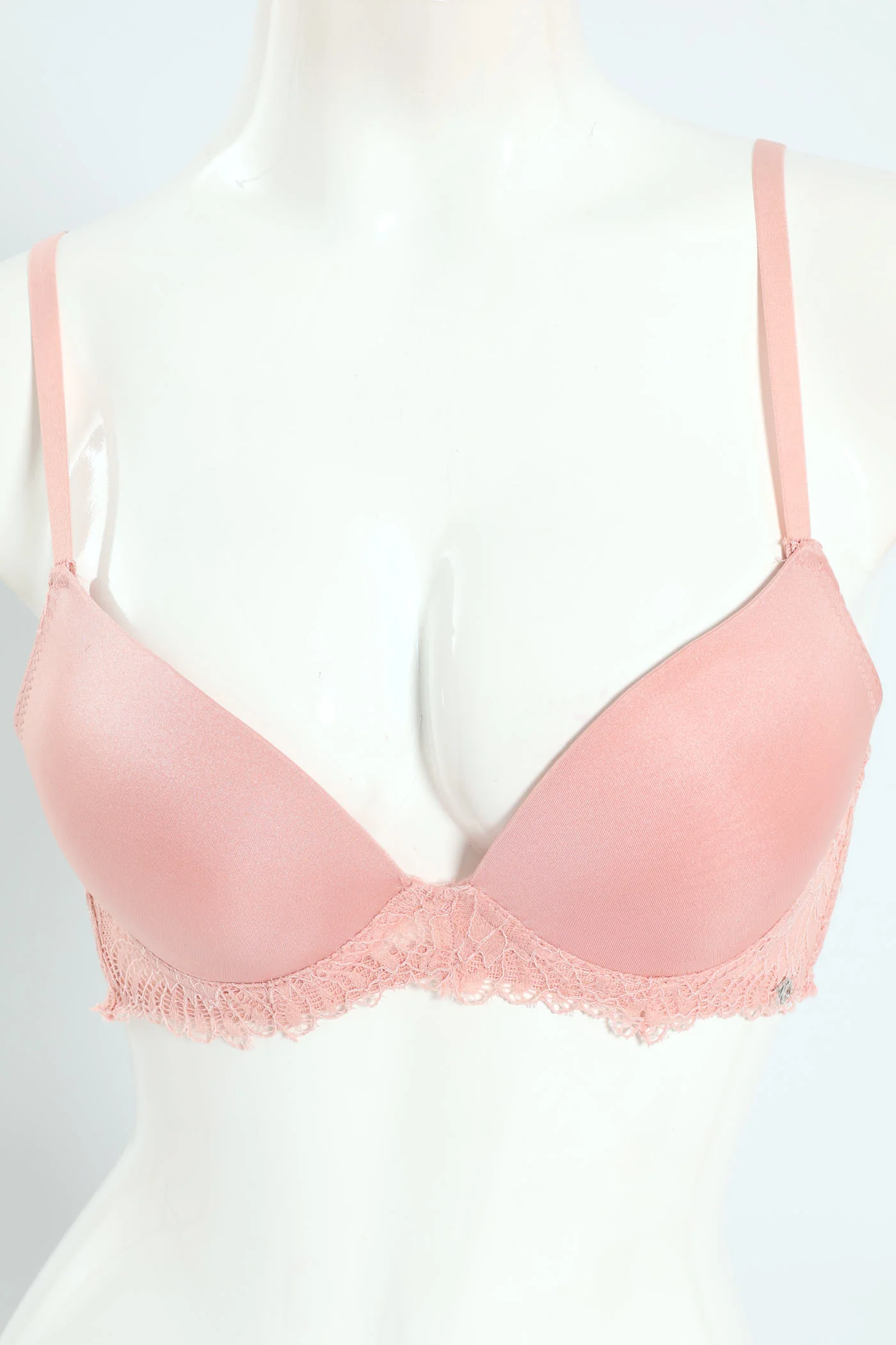 2 Pack Shiny Push Up Bra - Seashell/Coffee - Image 2