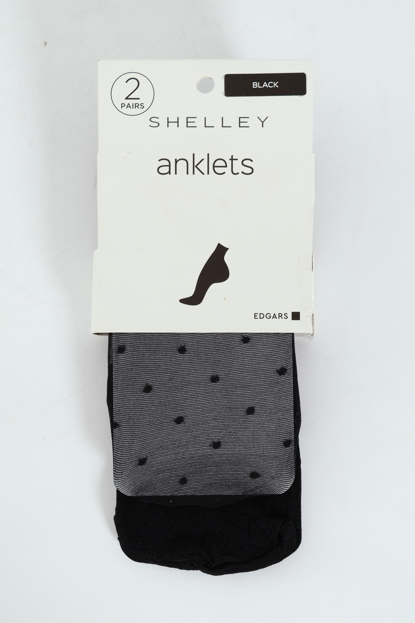 2 Pack Spot & Plain Sheer Anklet Sock - Black - Image 4