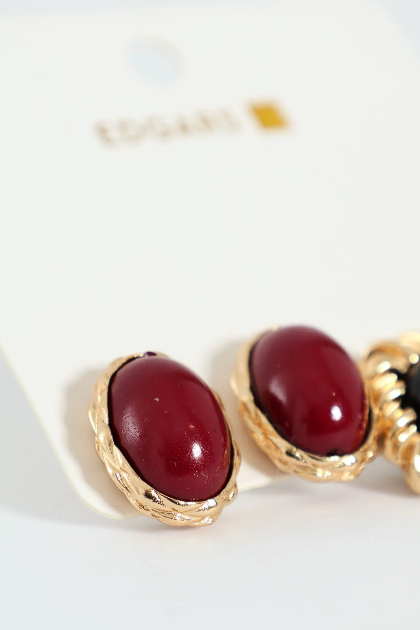 2 Pack Statement Stud Earrings - Gold - Image 2