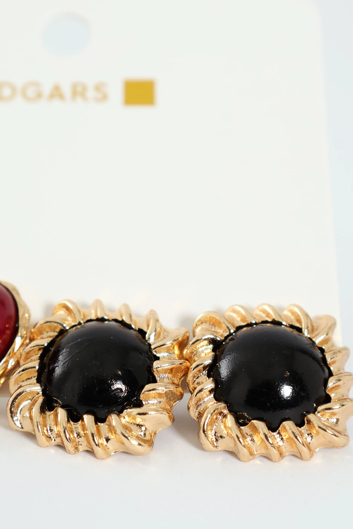 2 Pack Statement Stud Earrings - Gold - Image 3