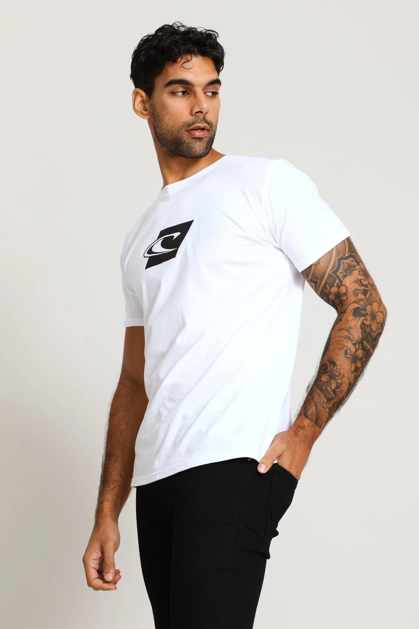 2 Pack Chest Print Tee - White/Blue - Image 4
