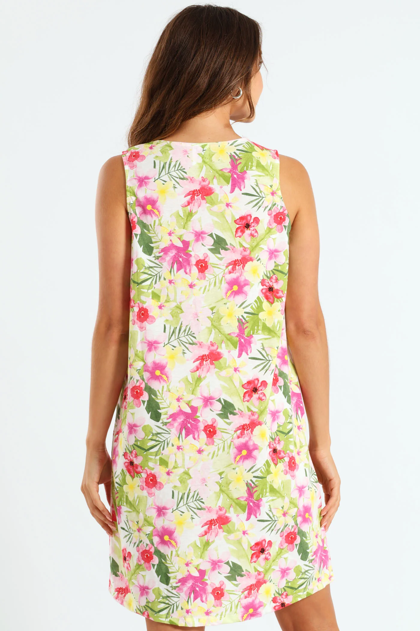 2 Pack Watercolour Palms Sleepshirt - White/Pink - Image 4