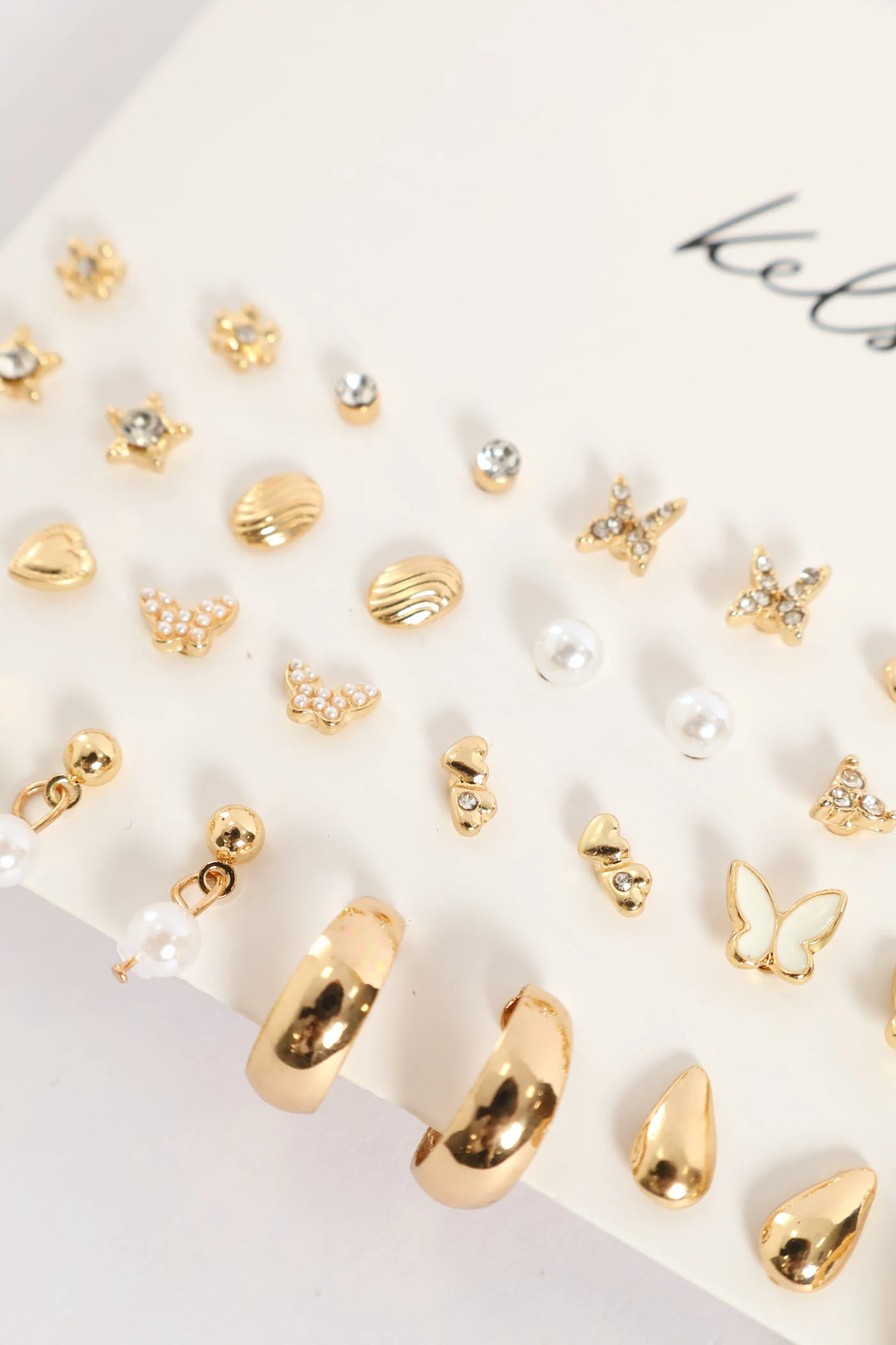 20 Pack Butterfly Hoops - Gold - Image 5