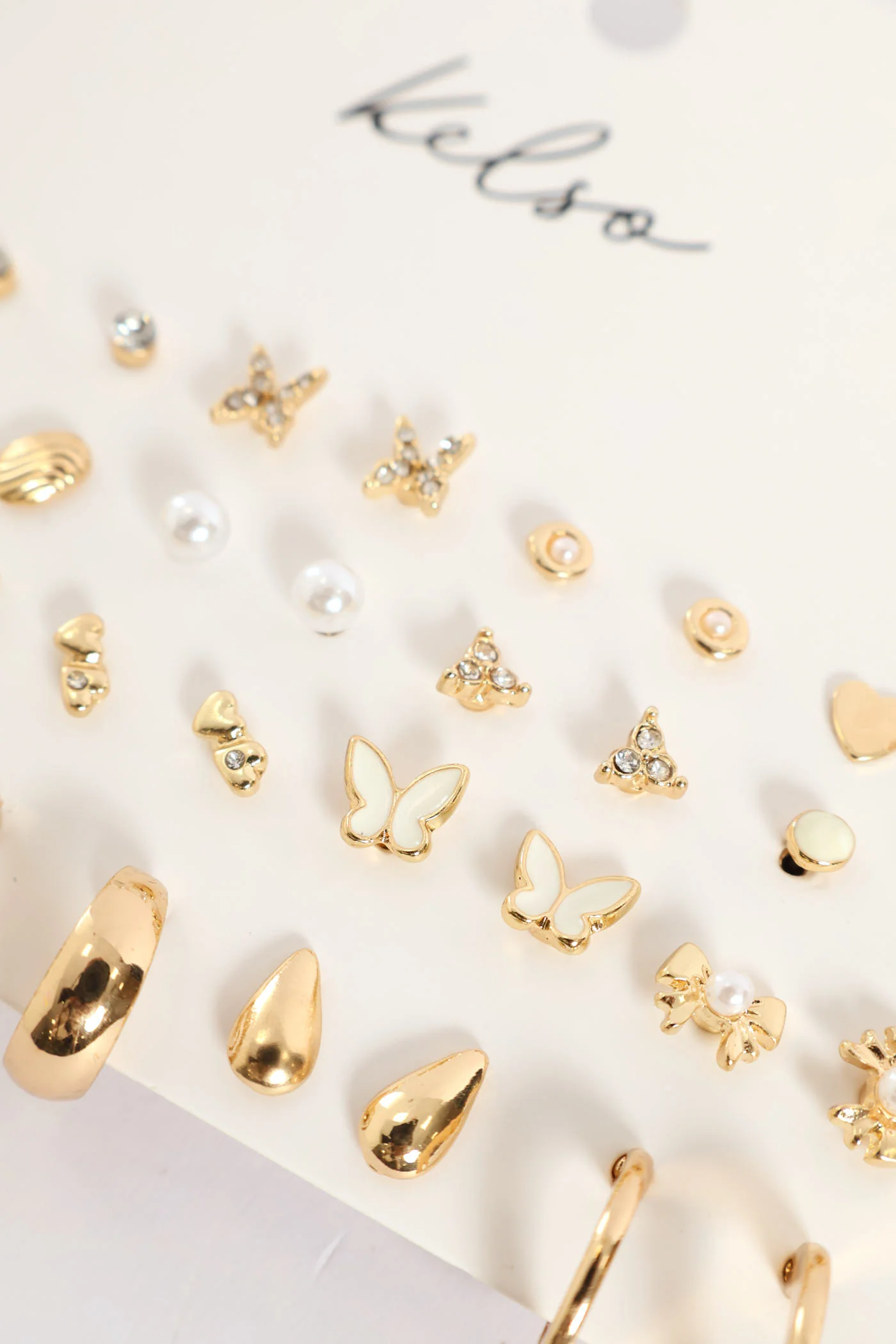 20 Pack Butterfly Hoops - Gold - Image 6