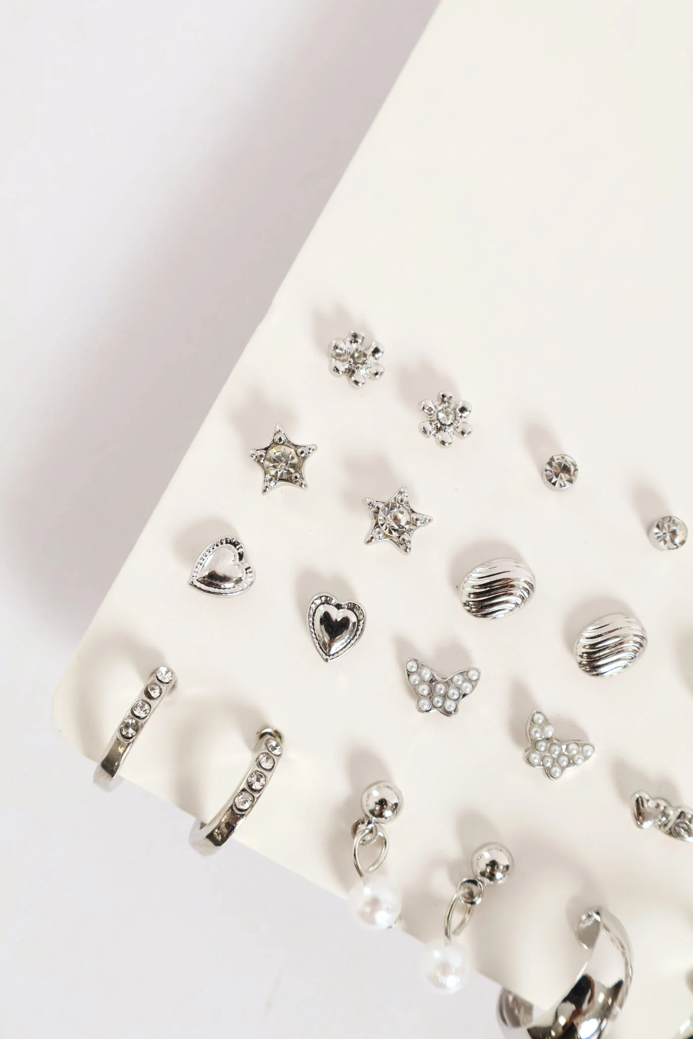 20 Pack Butterfly Hoops - Silver - Image 2