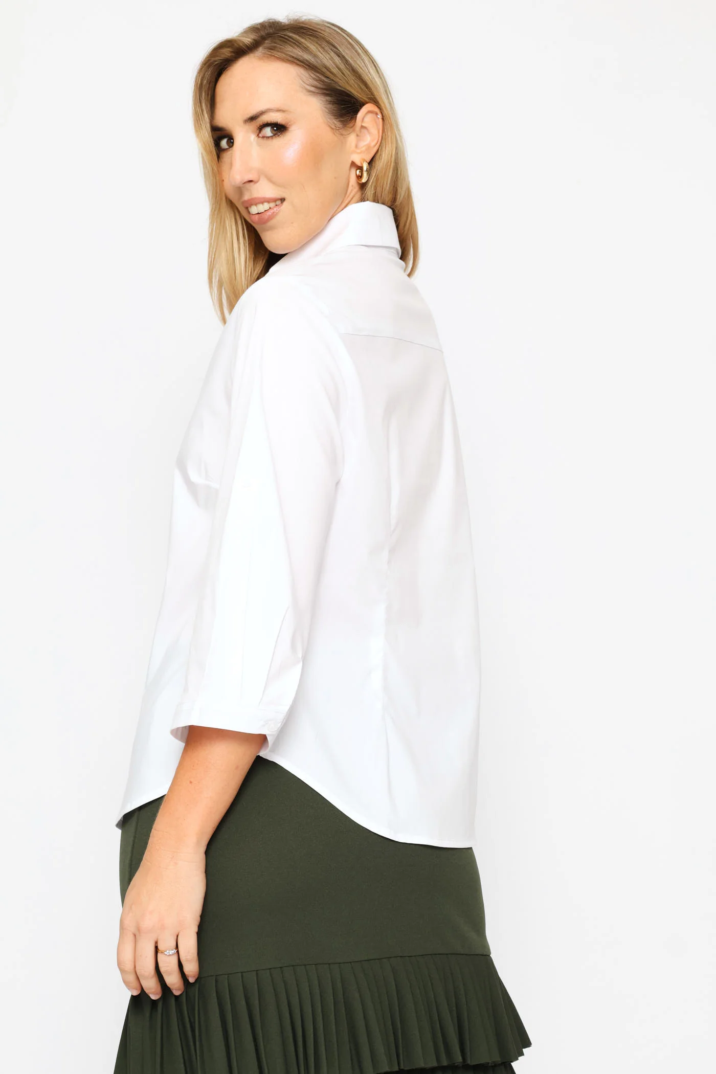 3/4 Sleeve Classic Formal Shirt - White - Image 4