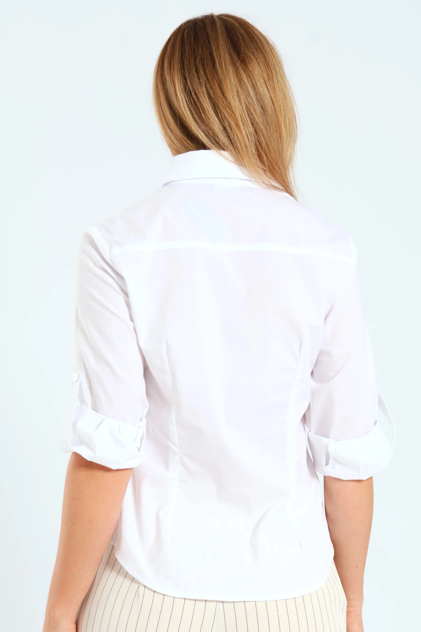 3/4 Sleeve Classic Formal Shirt - White - Image 7