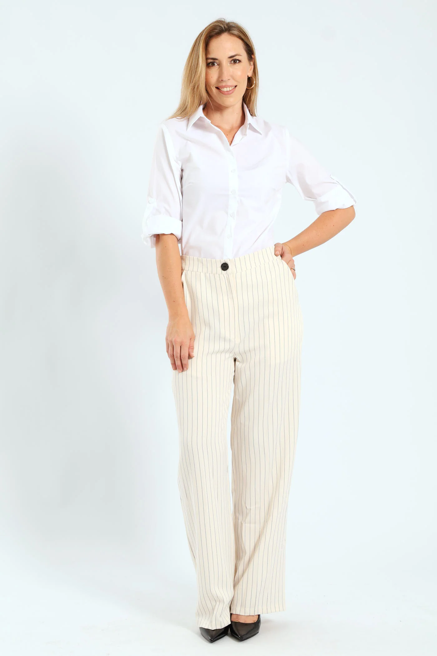 3/4 Sleeve Classic Formal Shirt - White - Image 9