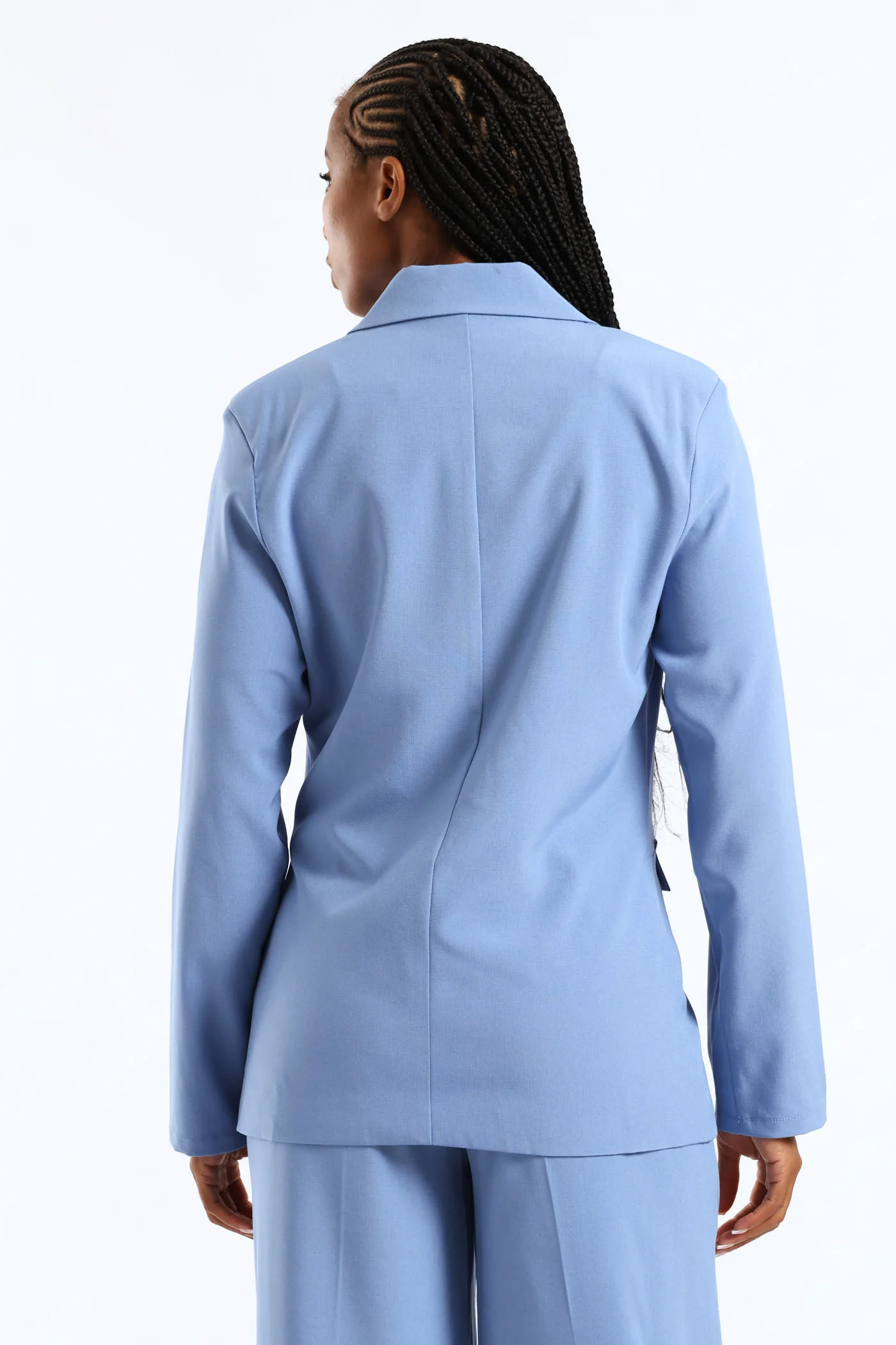 3 Button Twill Blazer - Blue - Image 3