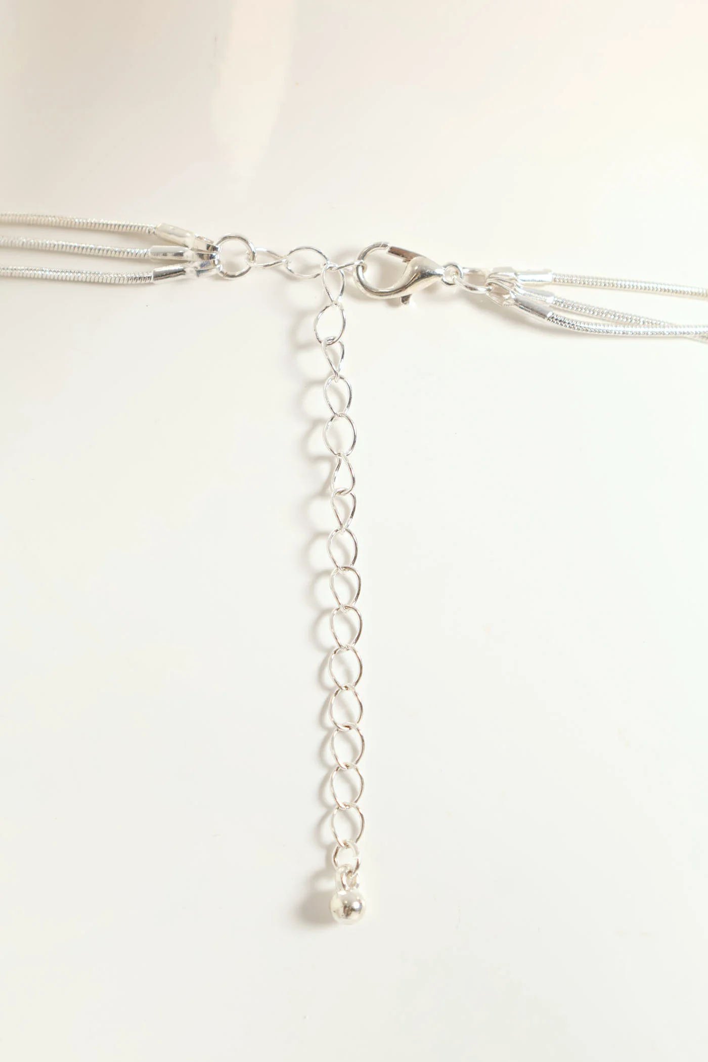 3 Layer Matte Pendant Necklace - Silver - Image 3