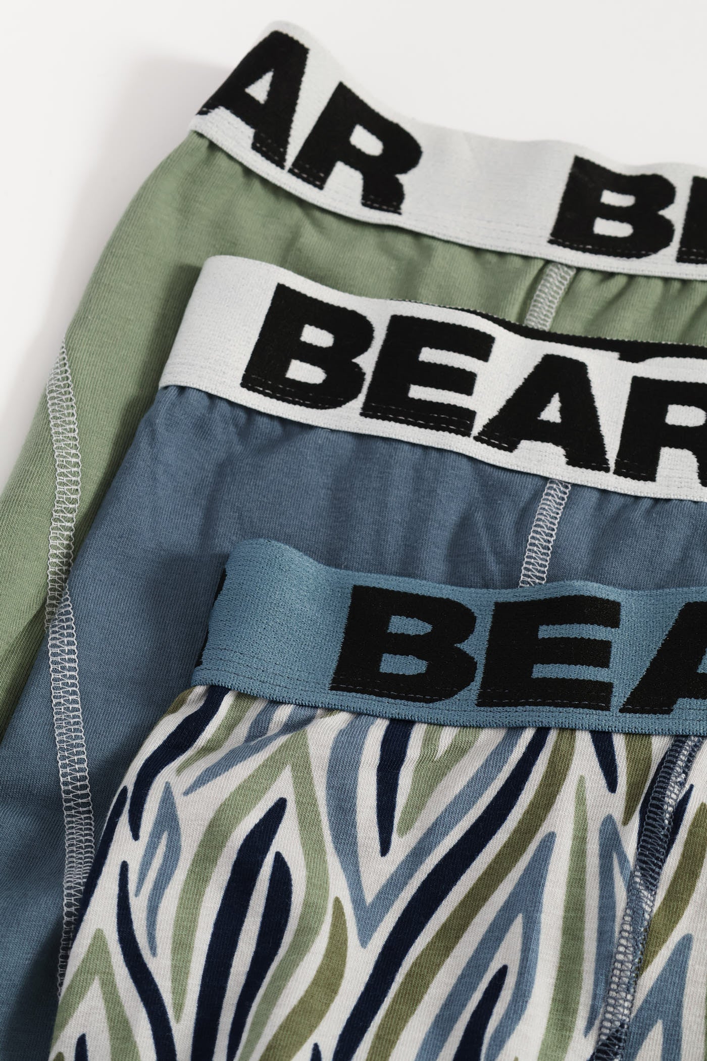 3 Pack Bear Organic Boxer Shorts - Indigo/Sage - Image 3