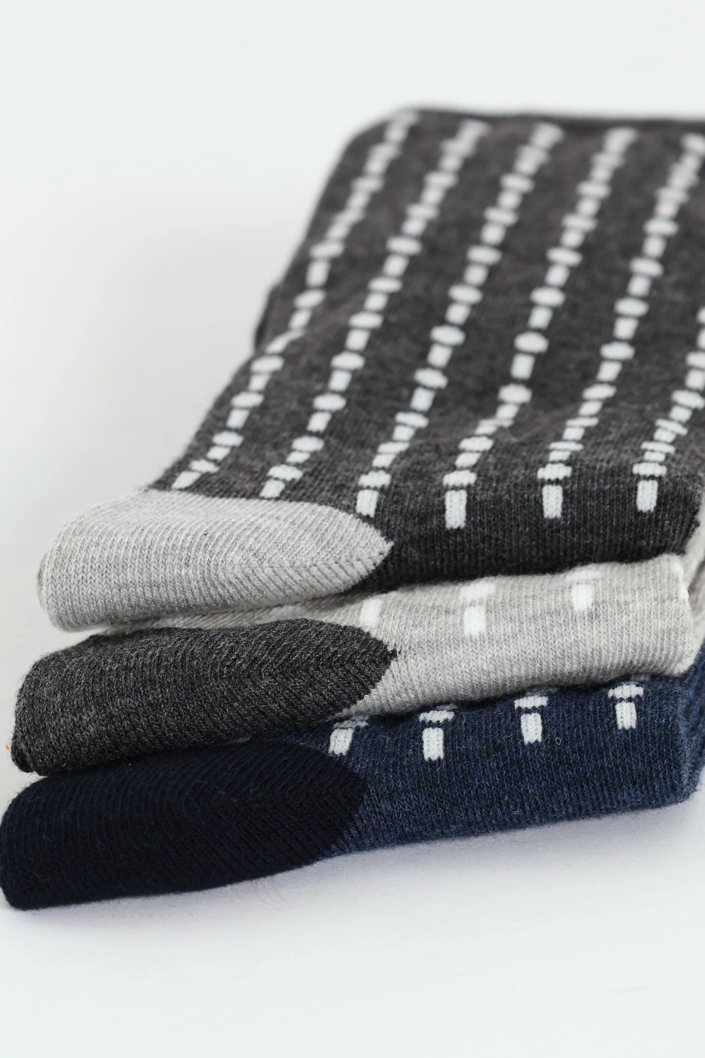 3 Pack Check Anklet Socks - Blue/Grey - Image 2