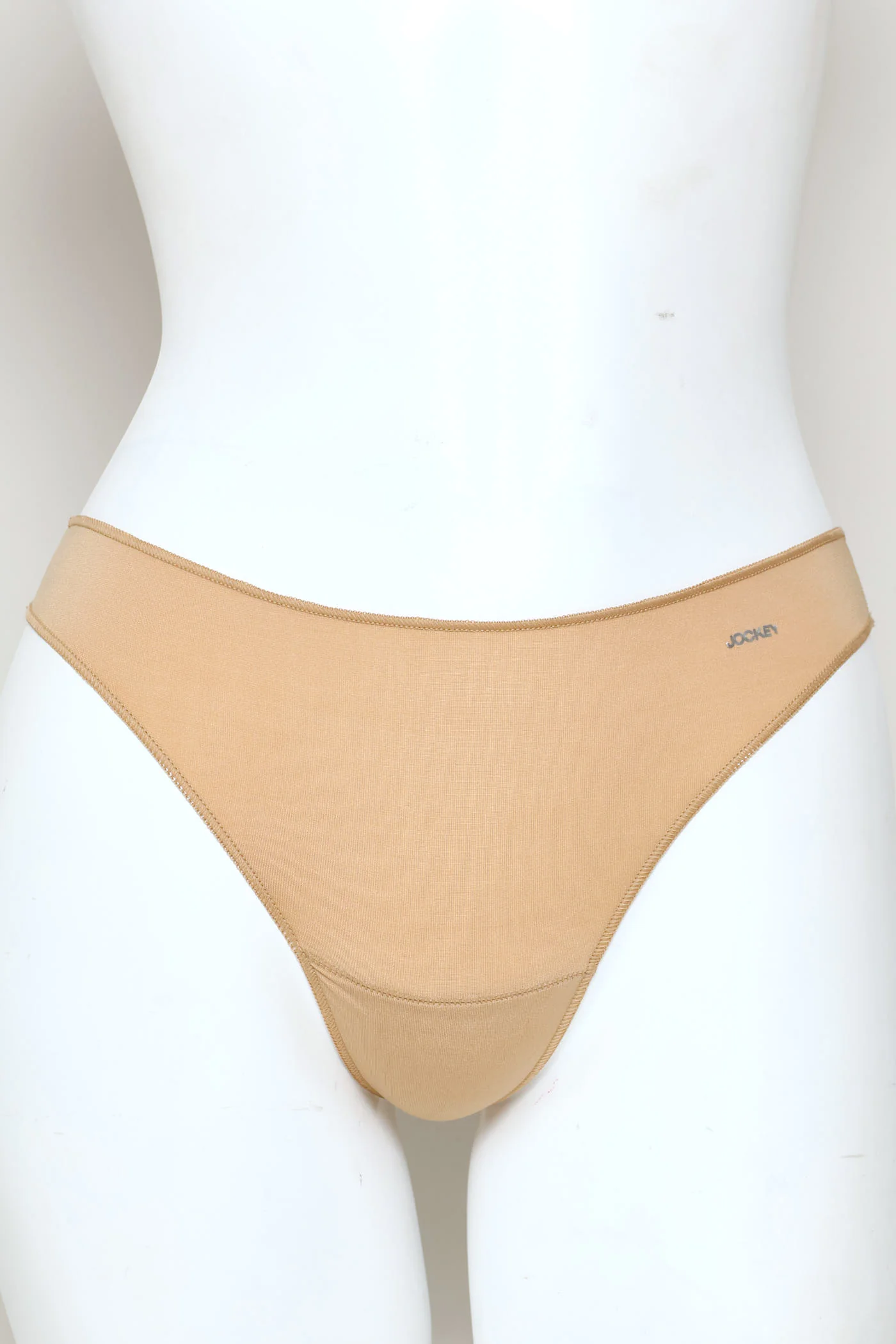 3 Pack Classic Plain Thong Panties - Pink/Nude/Plum - Image 2