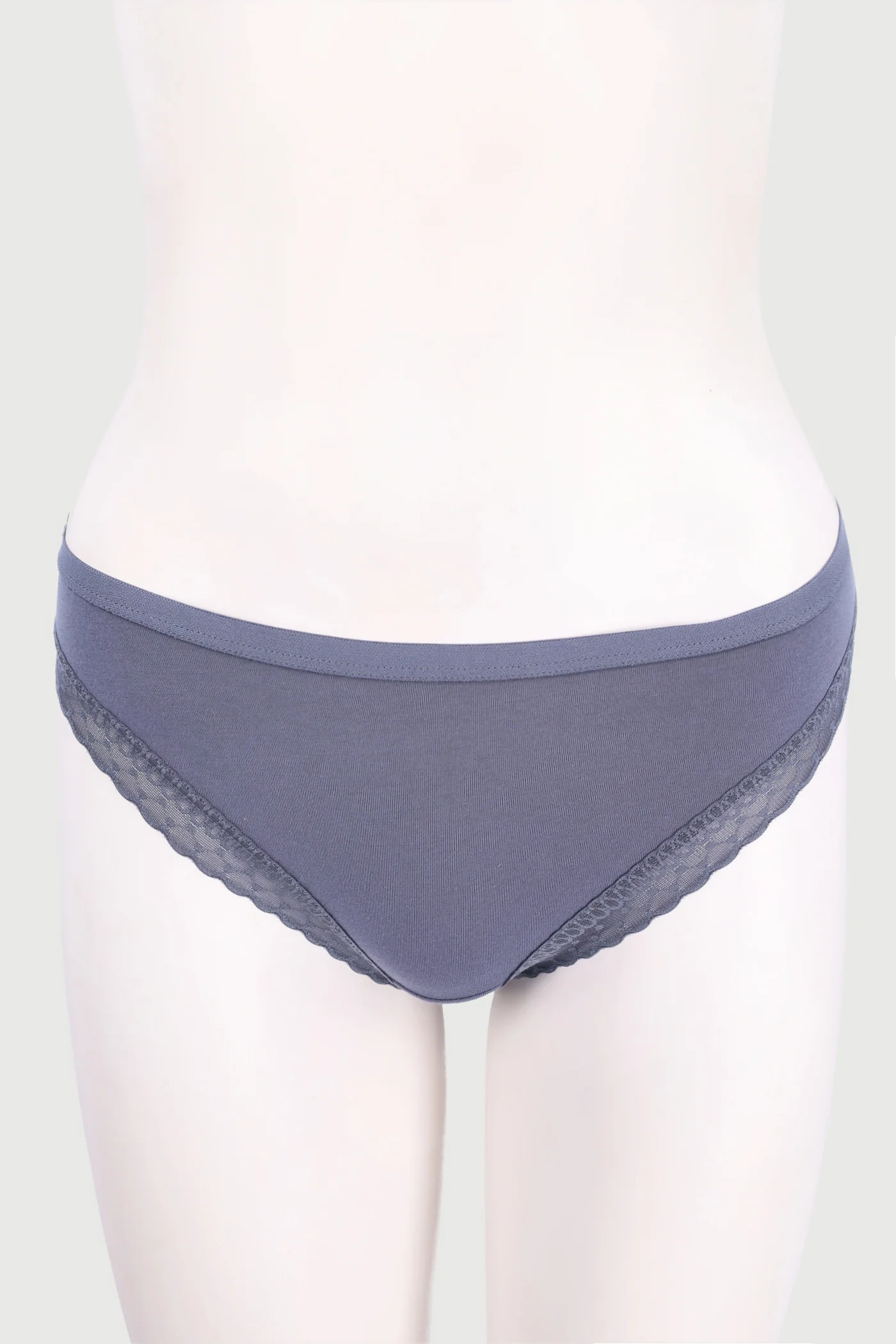 3 Pack Cotton Brazilian Panties - Blues/Grey Melange - Image 2