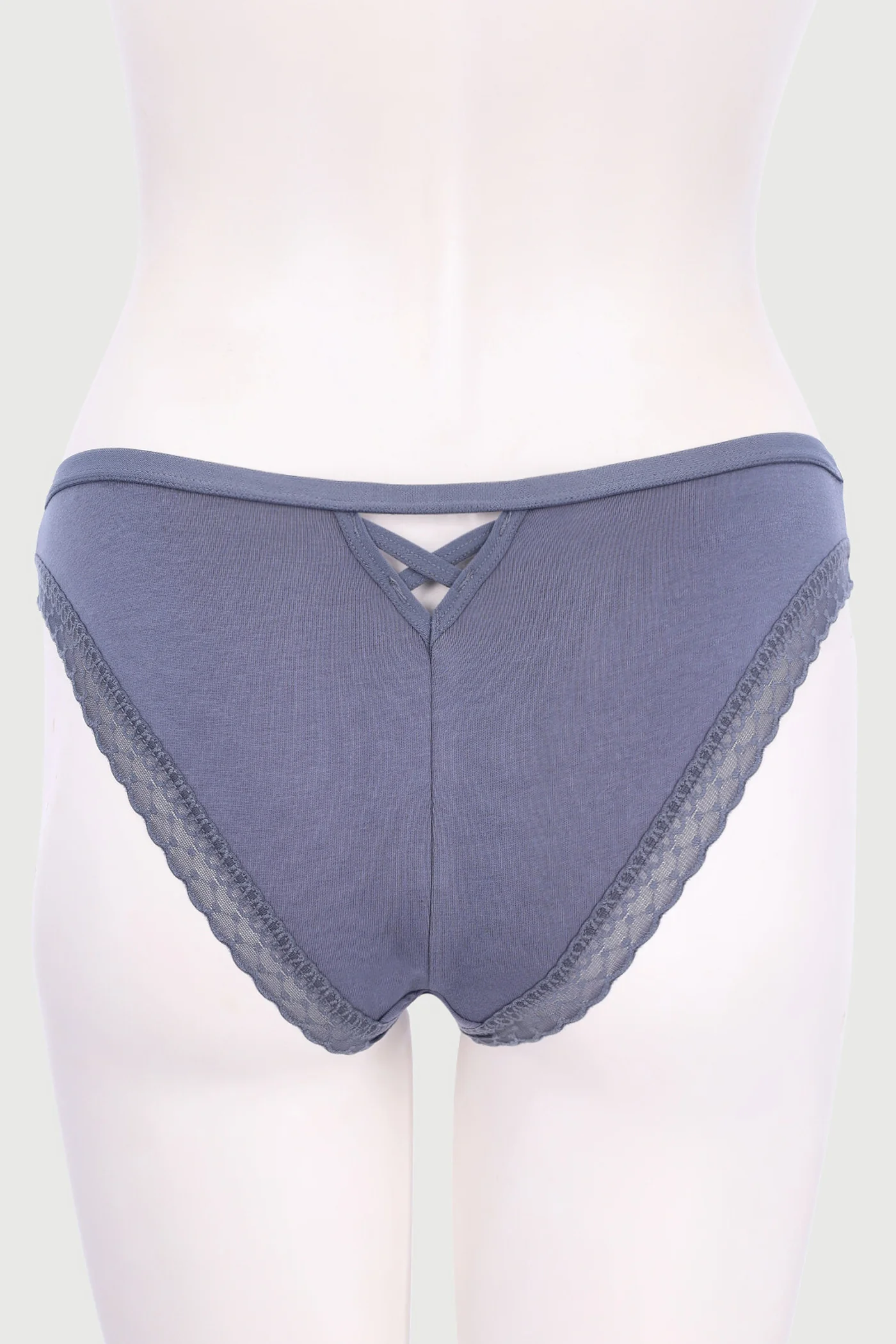 3 Pack Cotton Brazilian Panties - Blues/Grey Melange - Image 3