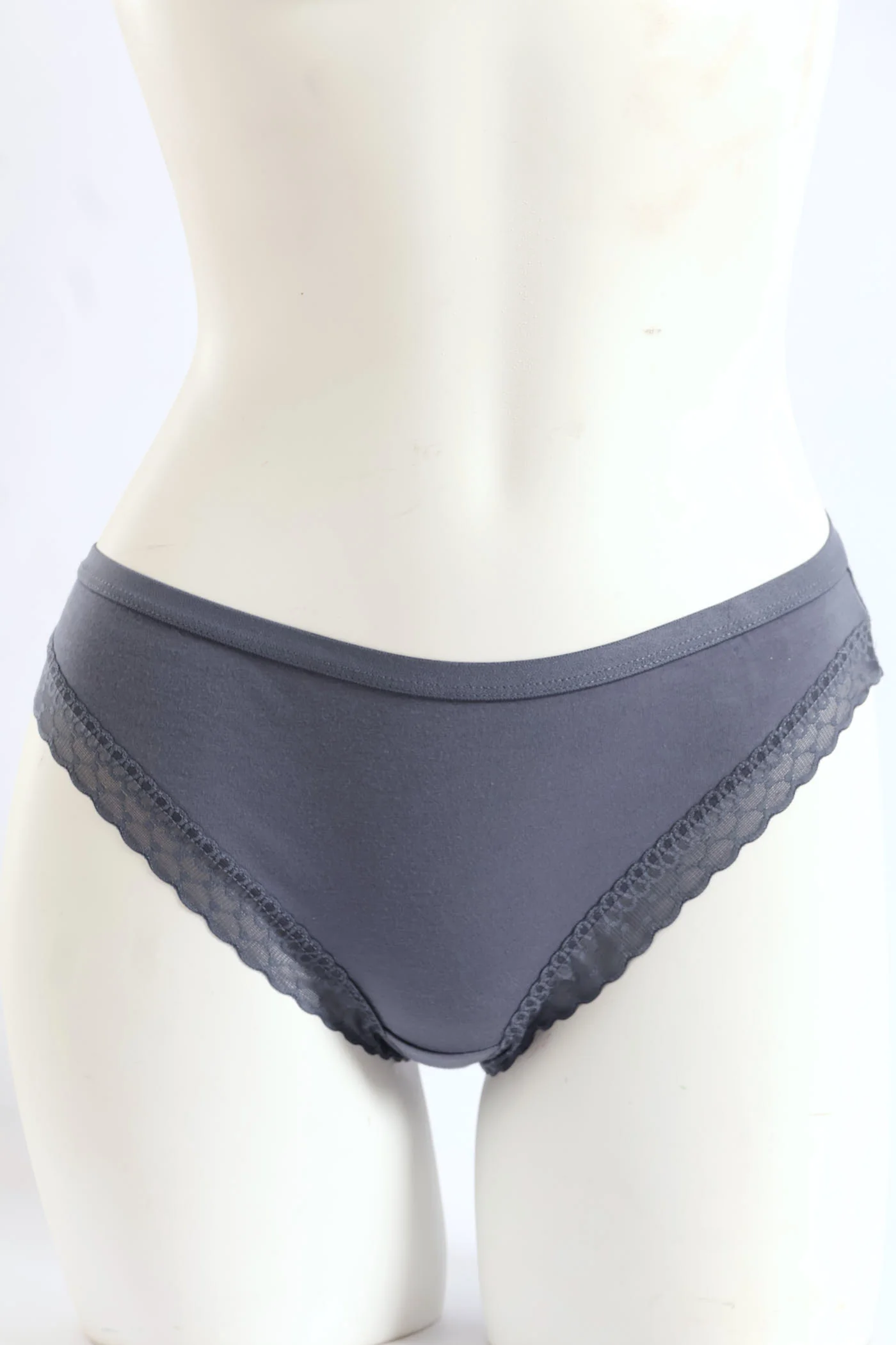 3 Pack Cotton Brazilian Panties - Blues/Grey Melange - Image 4
