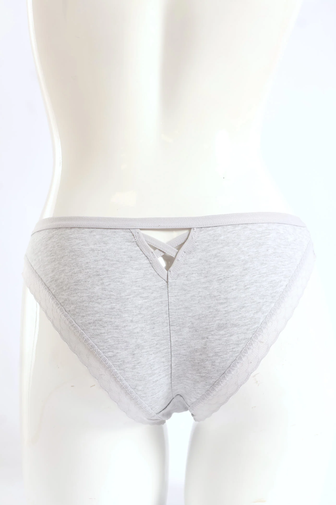 3 Pack Cotton Brazilian Panties - Blues/Grey Melange - Image 5