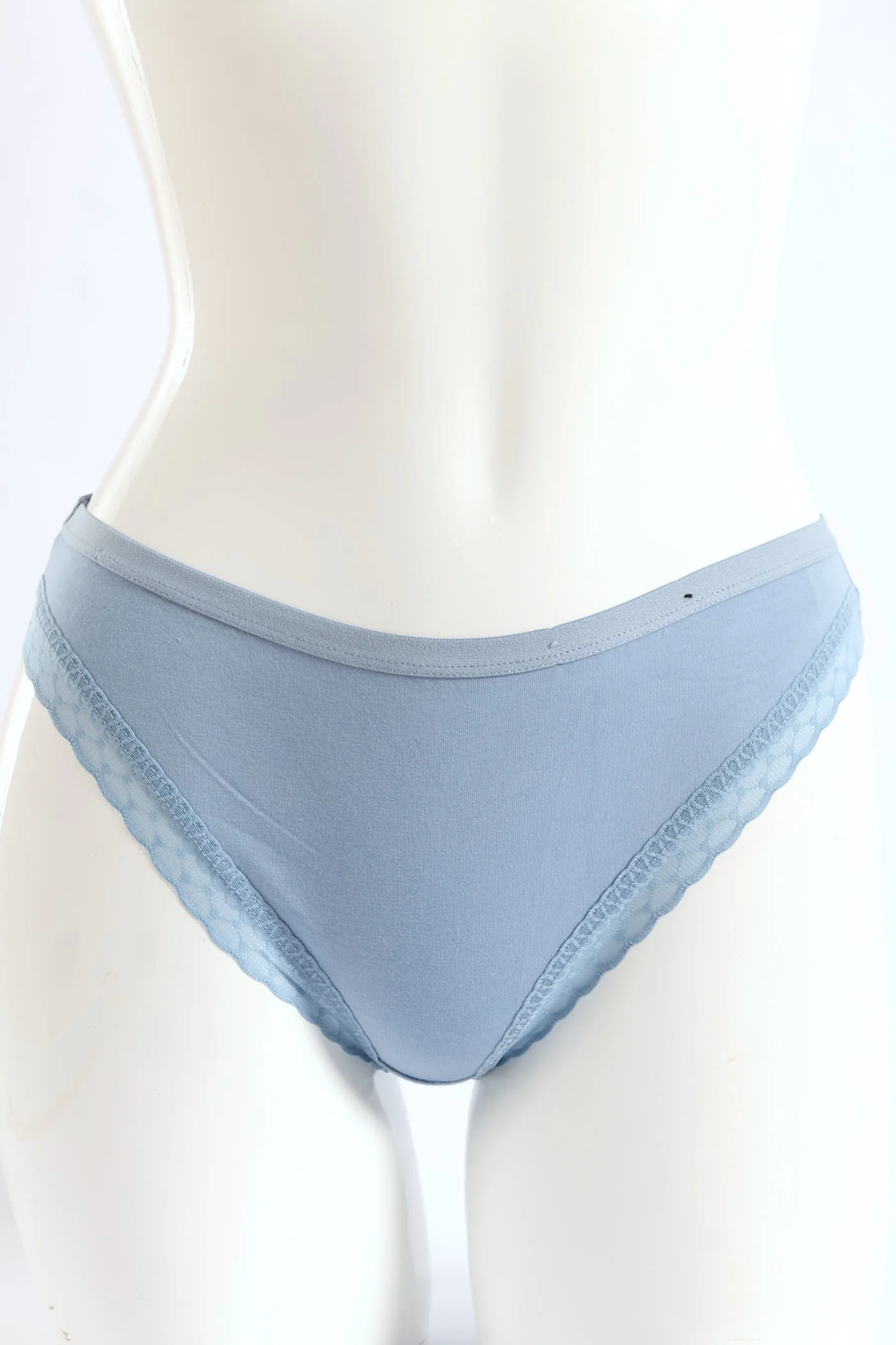 3 Pack Cotton Brazilian Panties - Blues/Grey Melange - Image 6