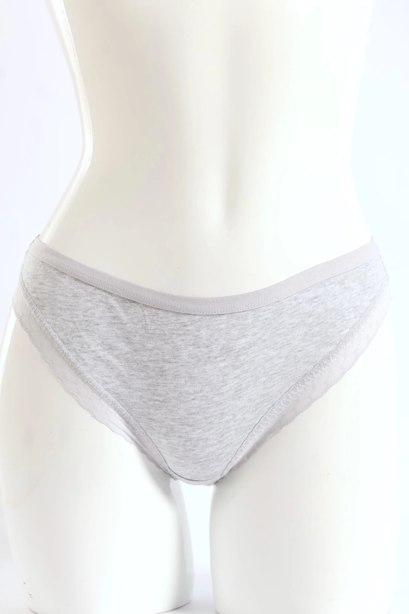 3 Pack Cotton Brazilian Panties - Blues/Grey Melange - Image 7