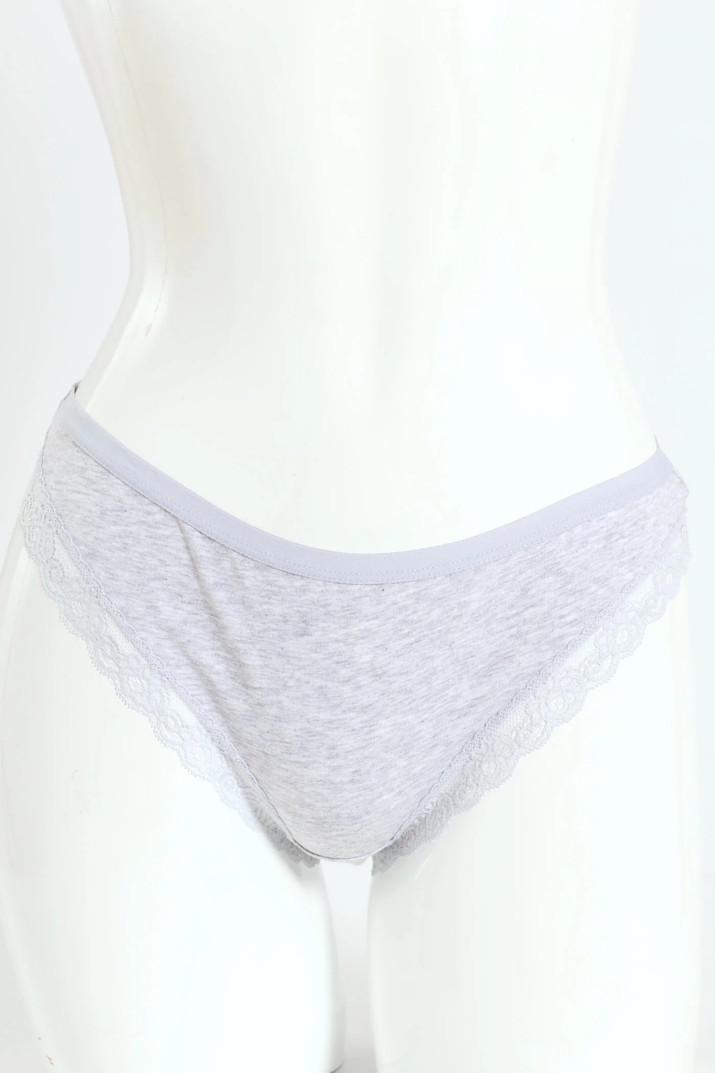 3 Pack Cotton Stretch Brazilian Panties - Nude/Grey Melange/Slate - Image 4
