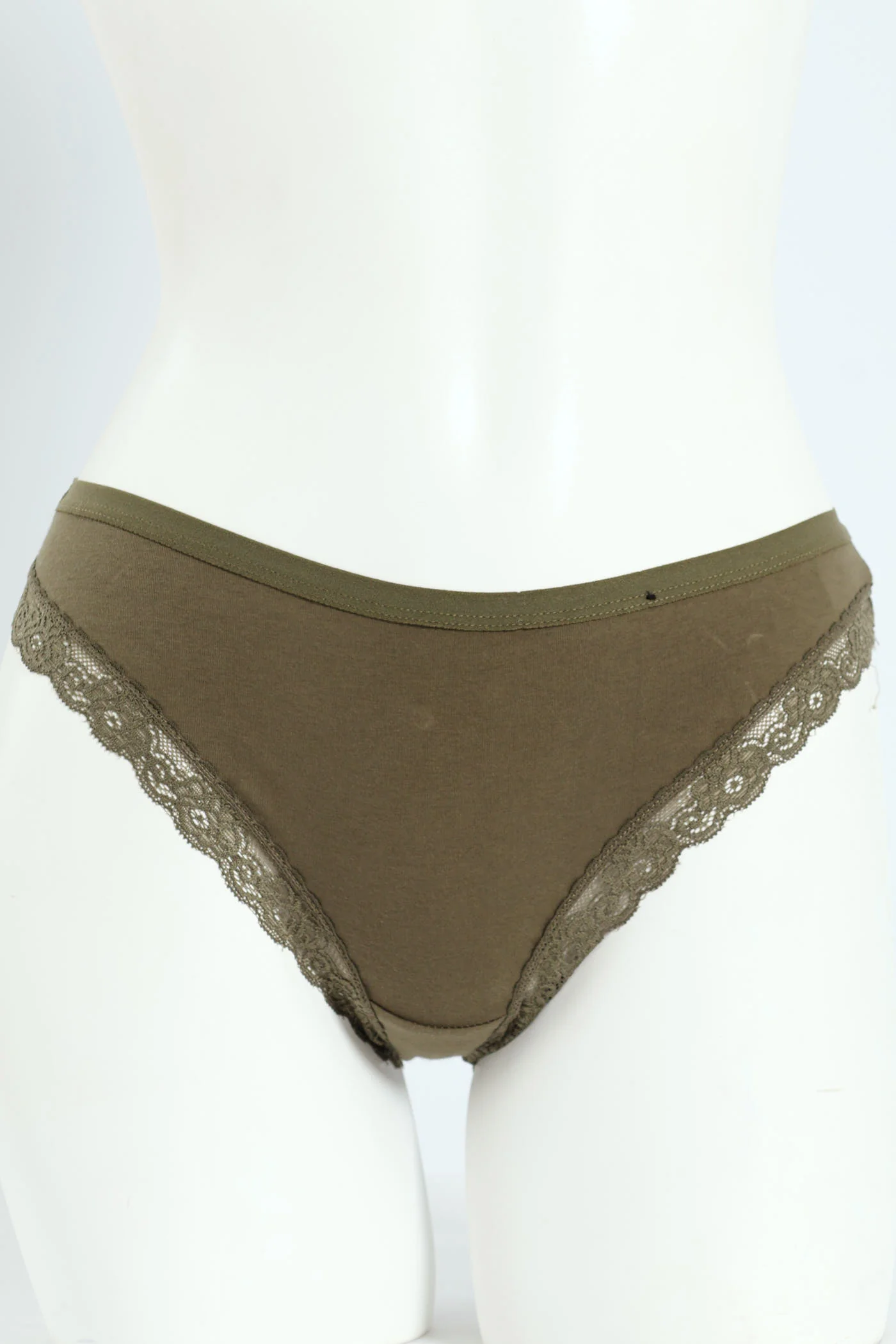 3 Pack Cotton Stretch Brazilian Panties - Olive/Taupe/Tofu - Image 2