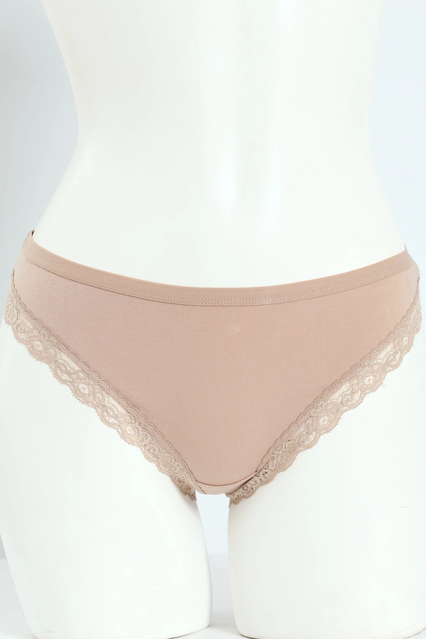 3 Pack Cotton Stretch Brazilian Panties - Olive/Taupe/Tofu - Image 5