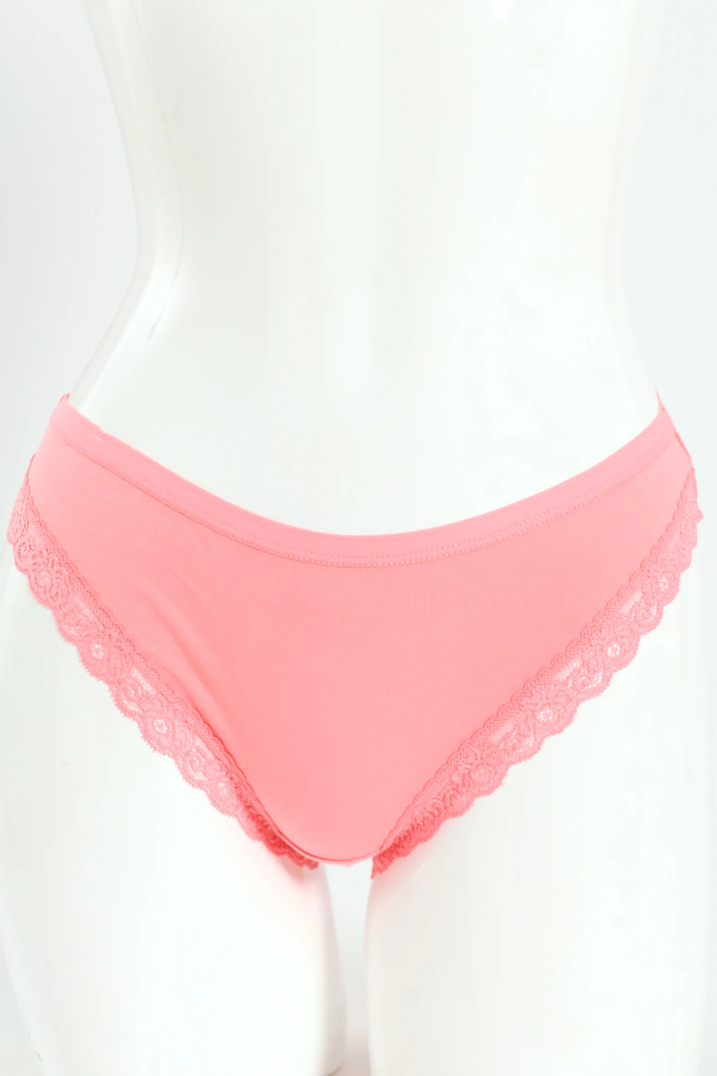 3 Pack Cotton Stretch Brazillian Panties - Burgundy/Light Pink/Coral - Image 5