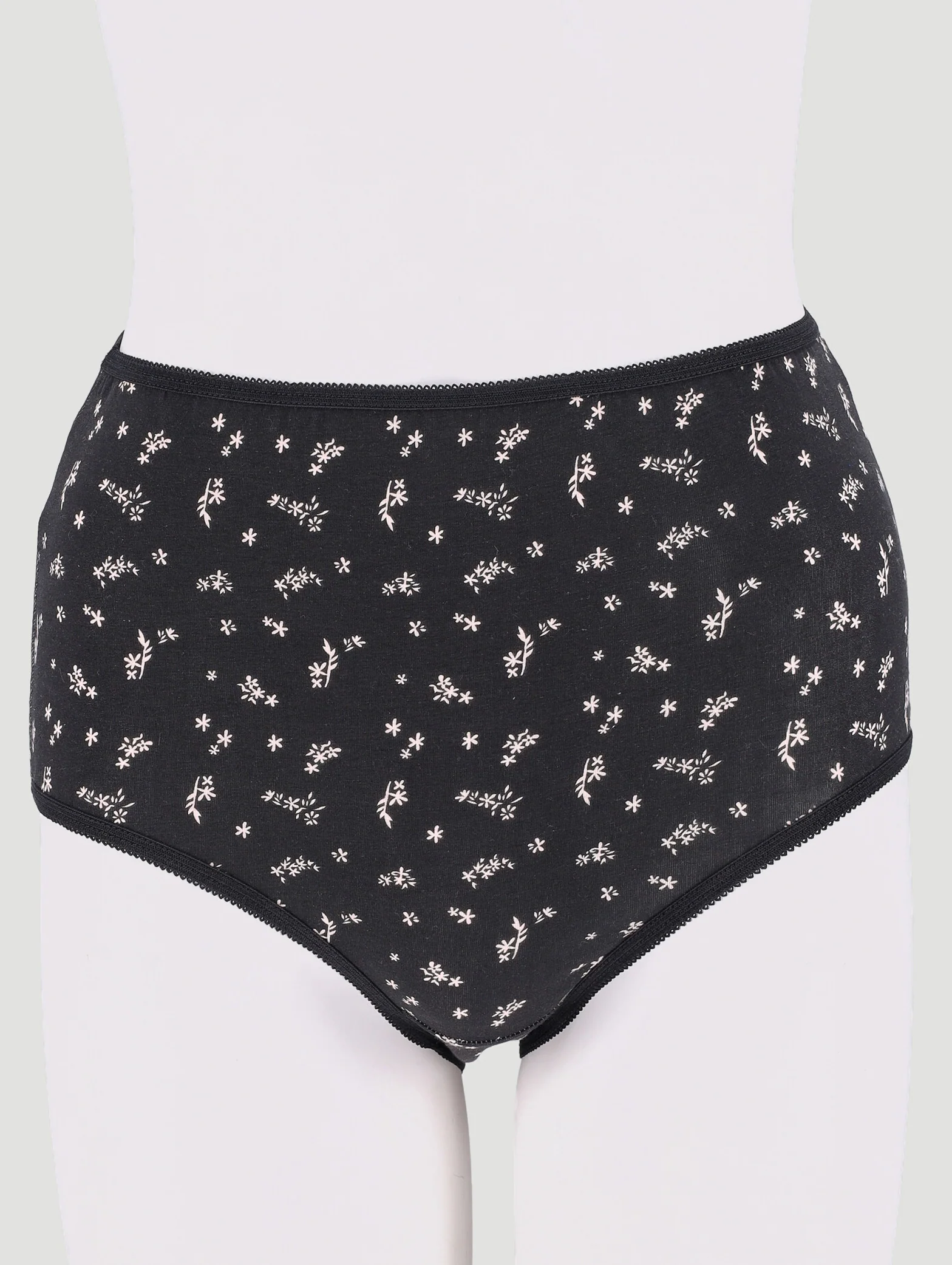 3 Pack Cotton Stretch Brief Panties - Black/Peach/White - Image 2
