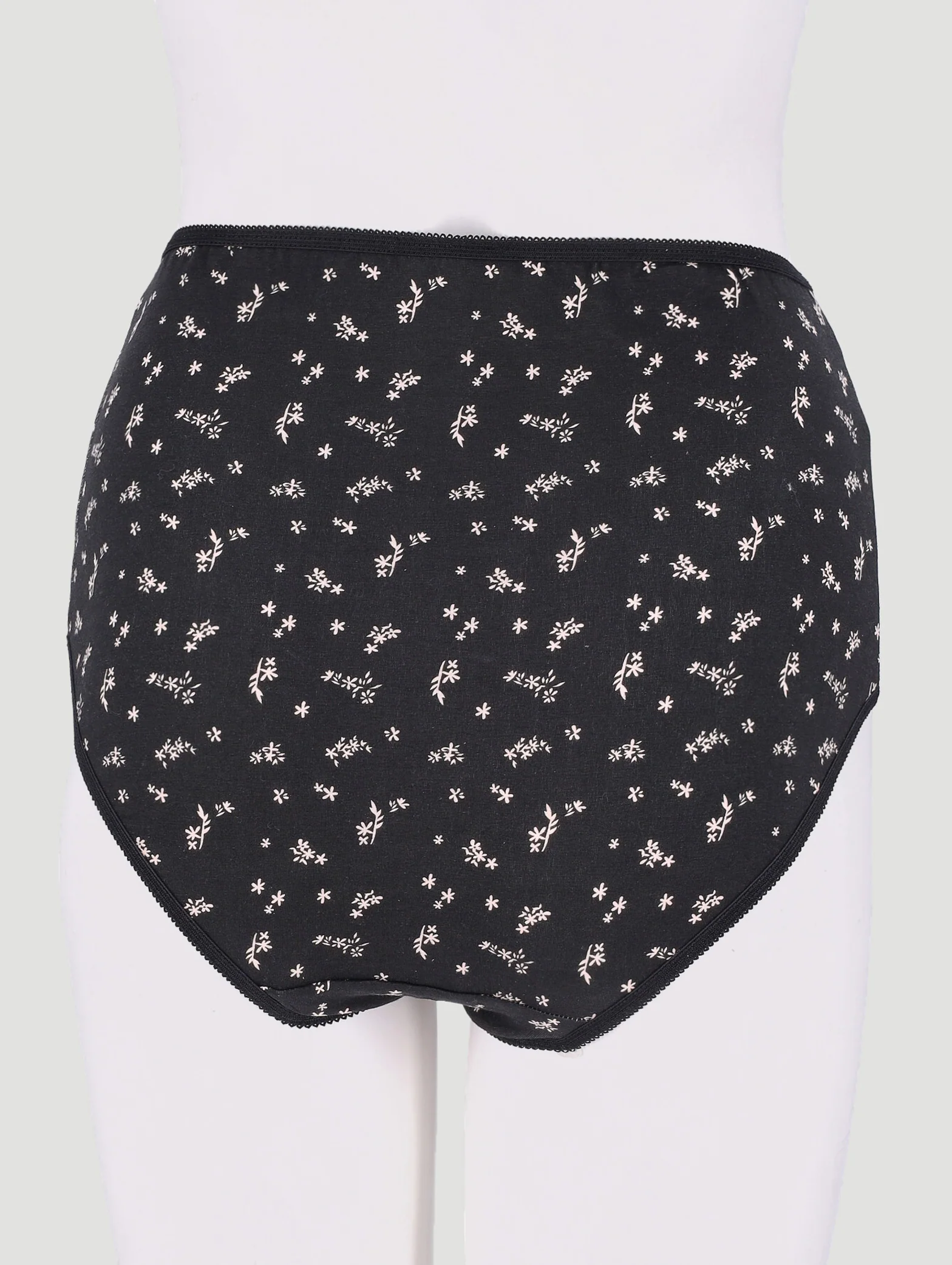 3 Pack Cotton Stretch Brief Panties - Black/Peach/White - Image 3