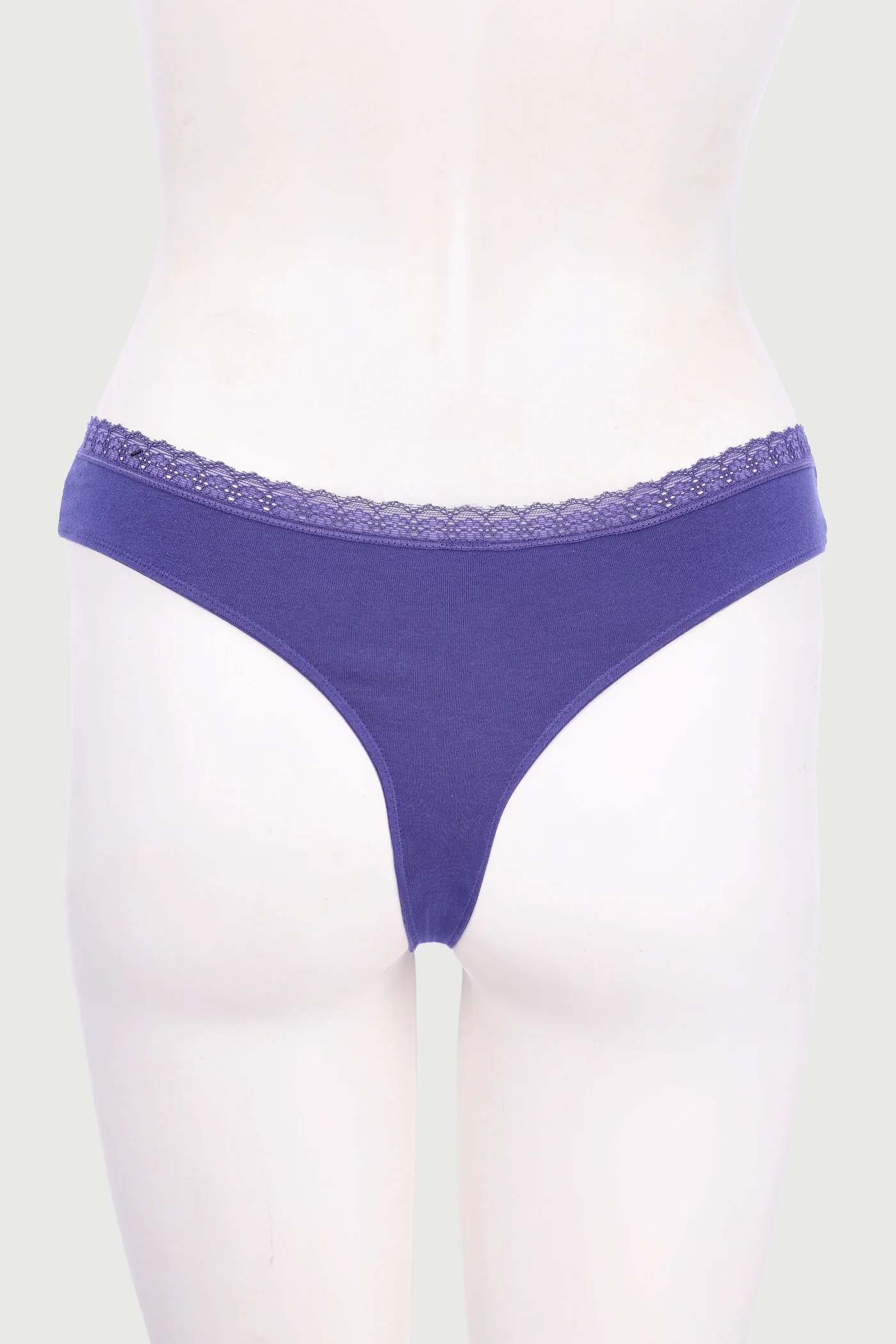 3 Pack Cotton Thong Panties - Powder Pink/Cream Melange/Navy - Image 2