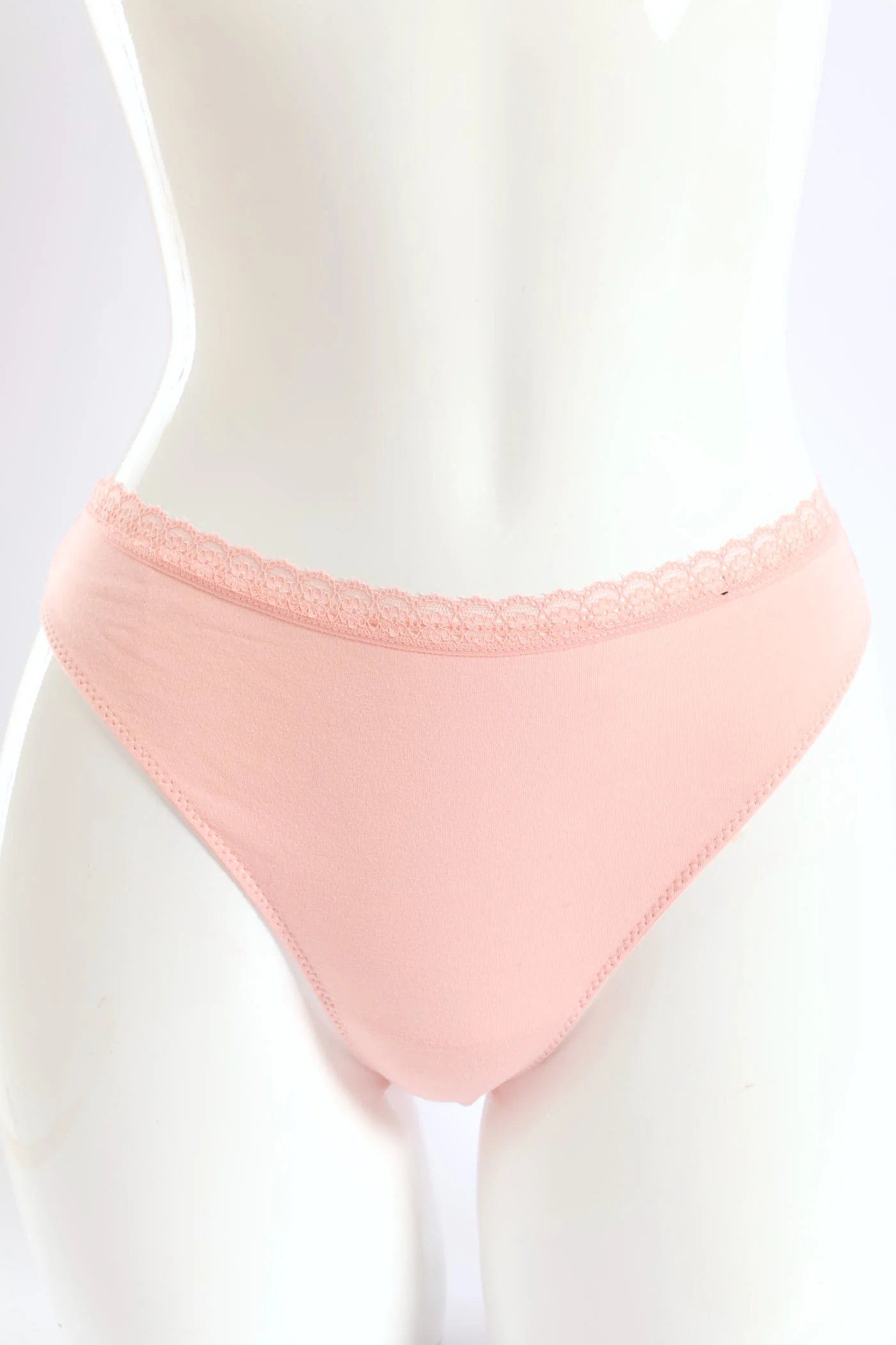3 Pack Cotton Thong Panties - Powder Pink/Cream Melange/Navy - Image 4