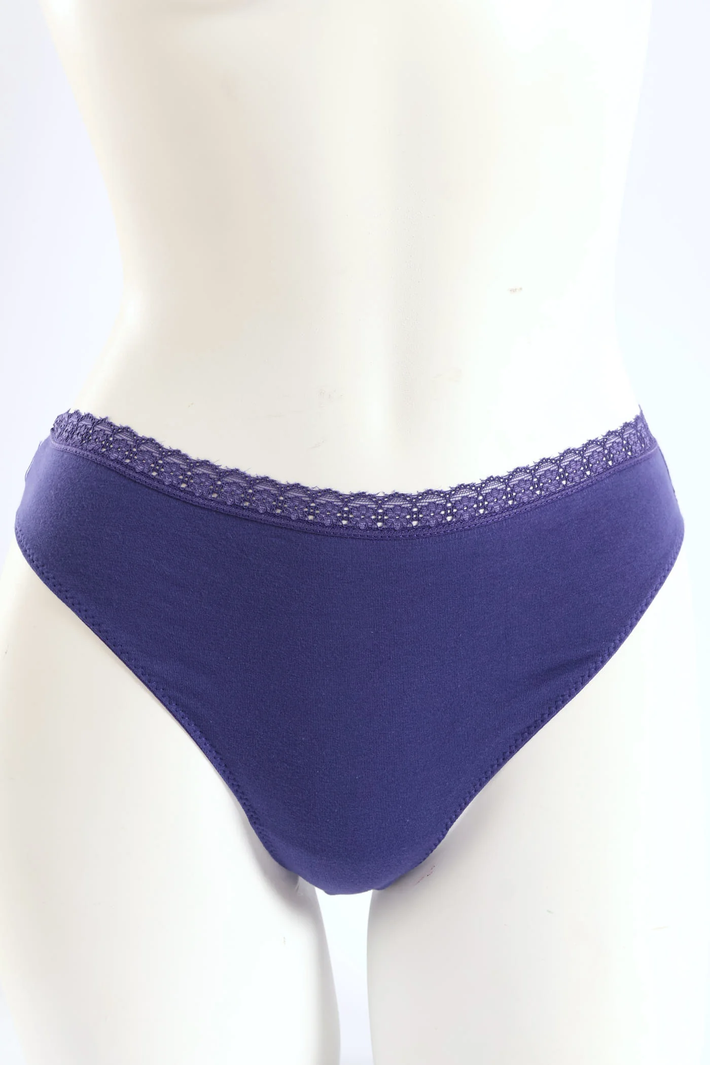 3 Pack Cotton Thong Panties - Powder Pink/Cream Melange/Navy - Image 5
