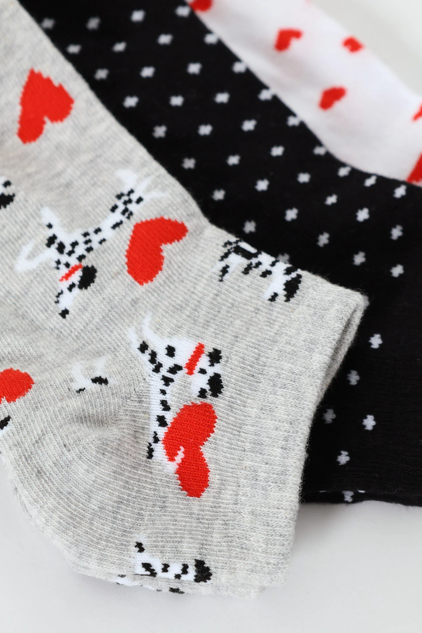 3 Pack Dalmation Low Cut Sock - White/Grey - Image 3