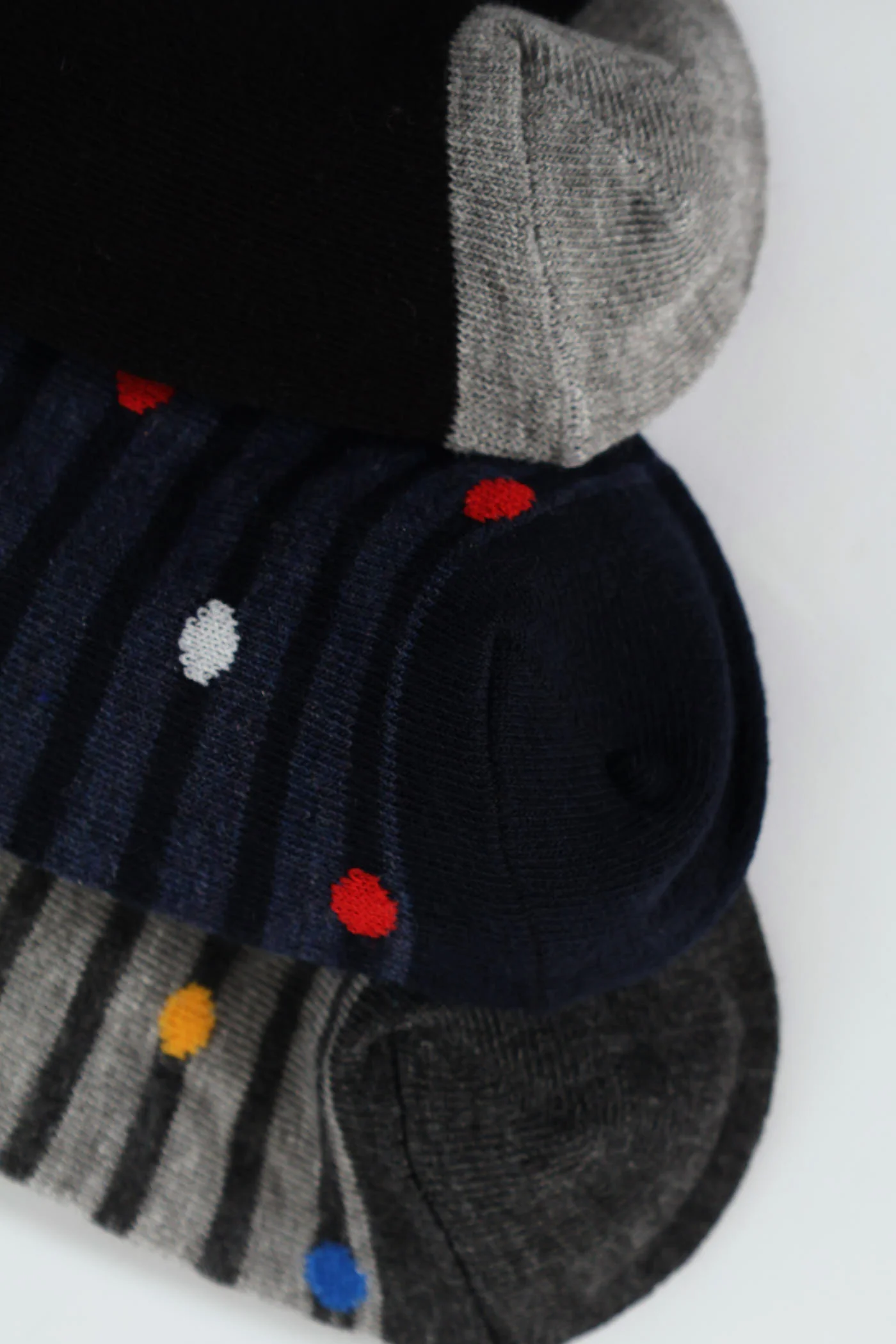 3 Pack Fashion Anklet Socks - Black/Navy/Grey - Image 3