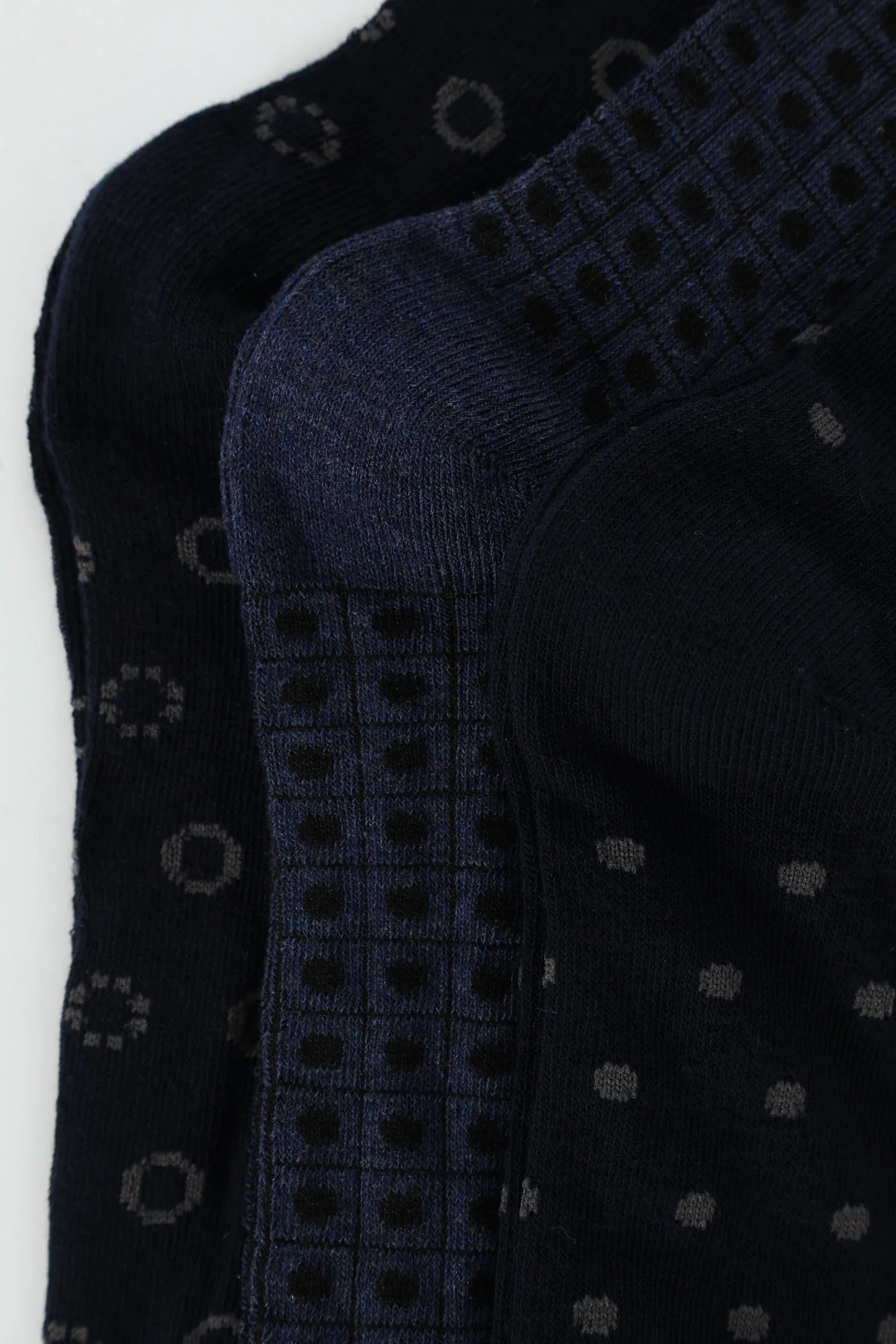 3 Pack Fashion Anklet Socks - Blue/Grey - Image 3