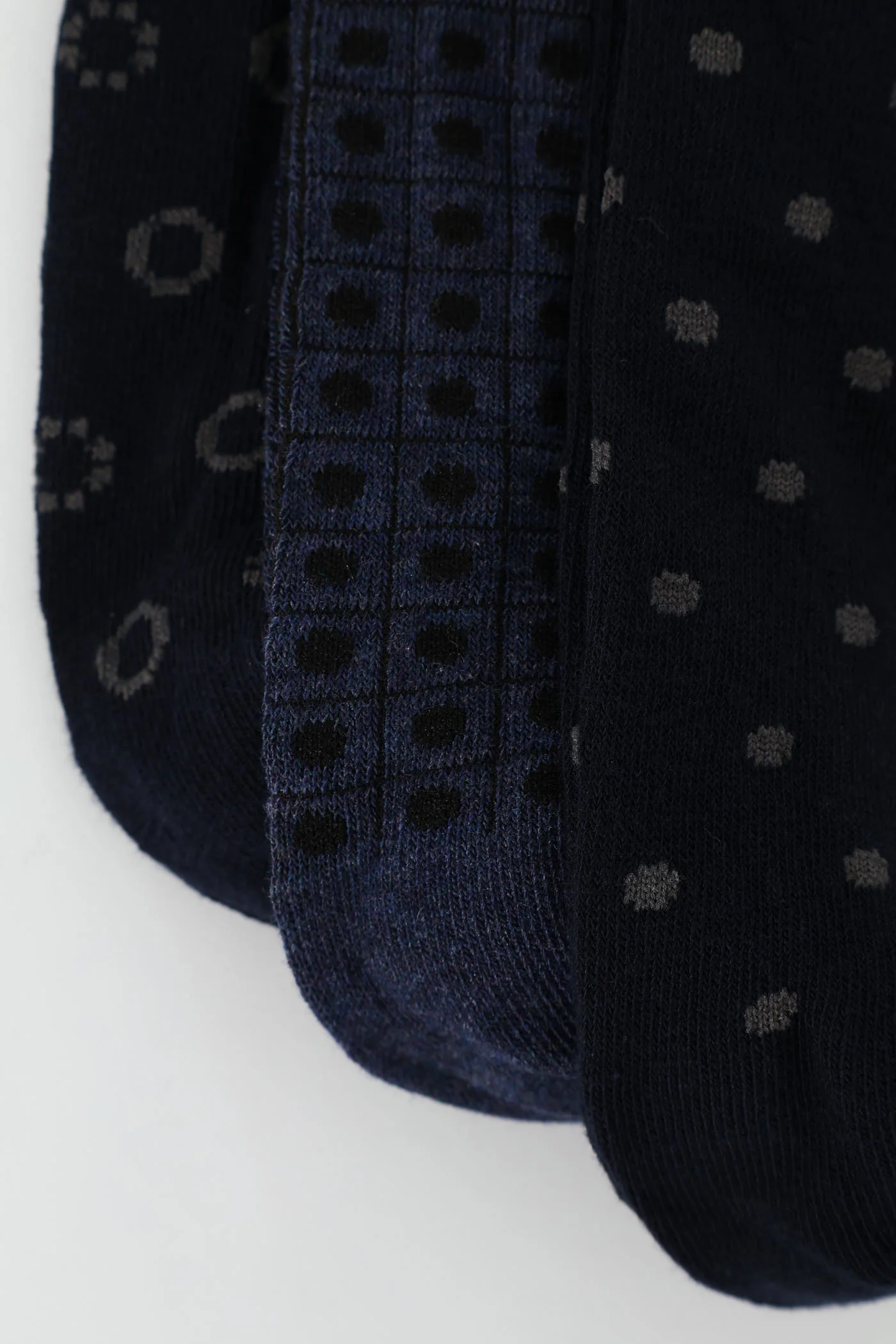 3 Pack Fashion Anklet Socks - Blue/Grey - Image 4