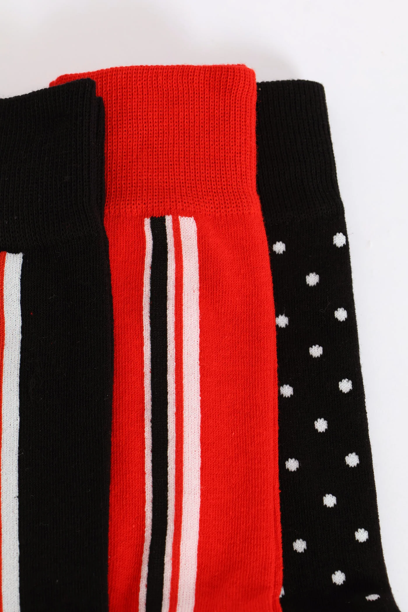 3 Pack Fashion Anklet Socks - Red/Black - Image 2