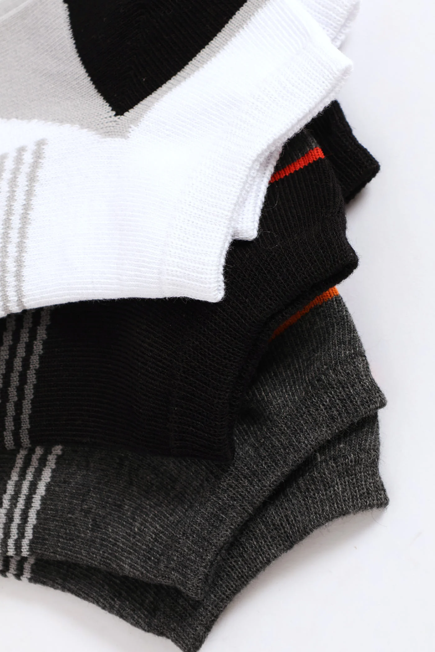 3 Pack Fashion Low Cut Socks - White/Black/Grey - Image 3