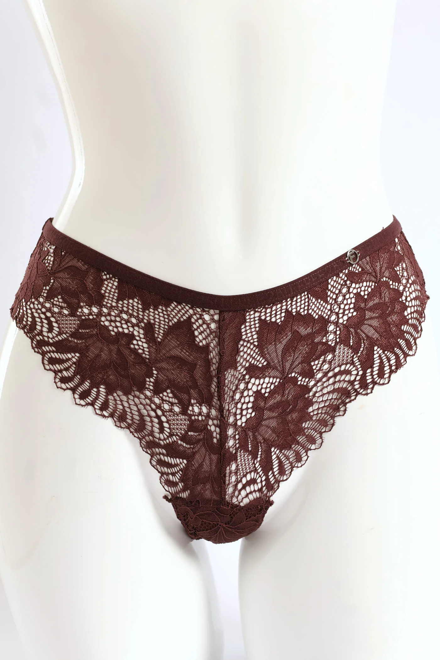 3 Pack Galloon Lace Brazilian Panties - Caramel/Espresso - Image 2