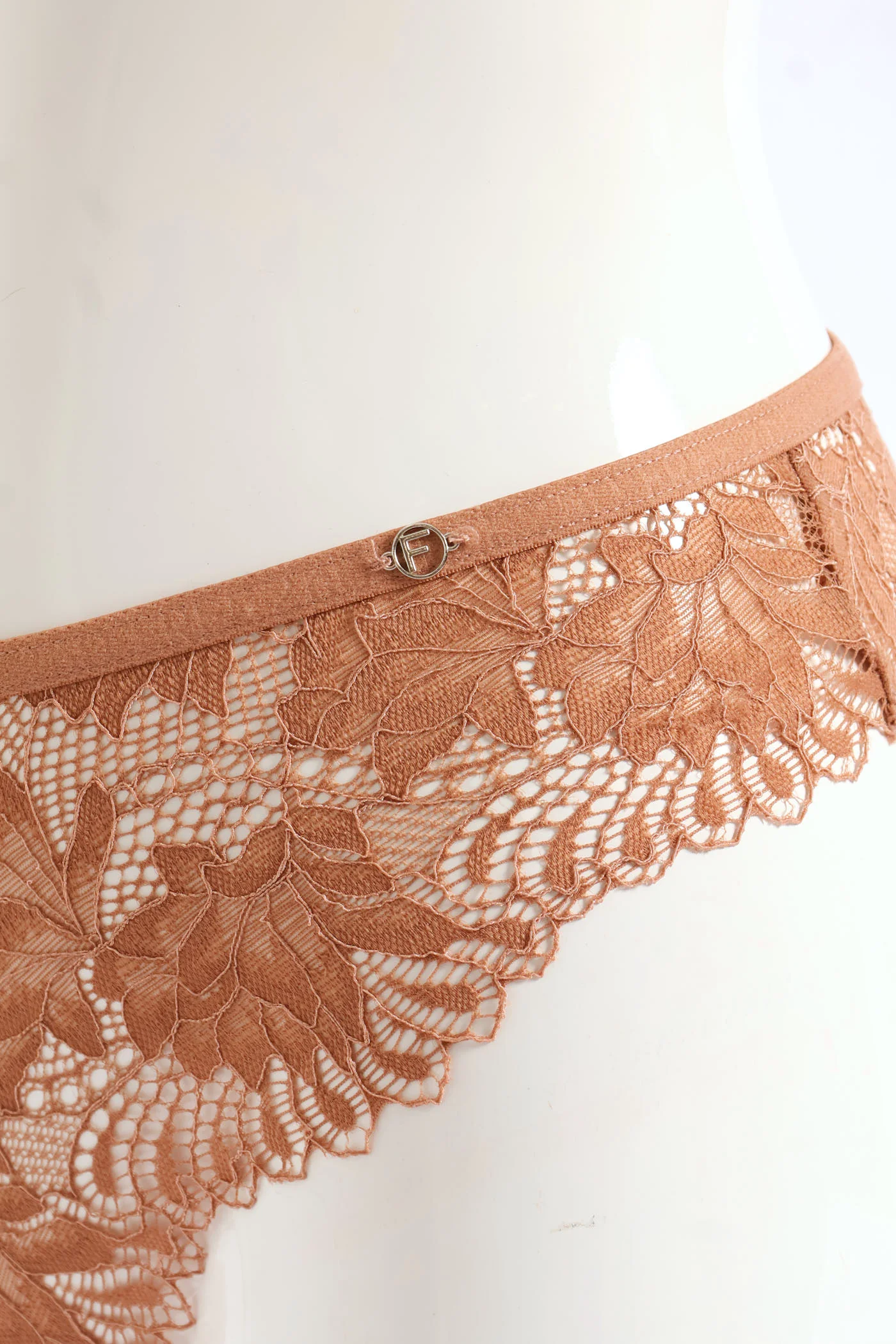 3 Pack Galloon Lace Brazilian Panties - Caramel/Espresso - Image 3