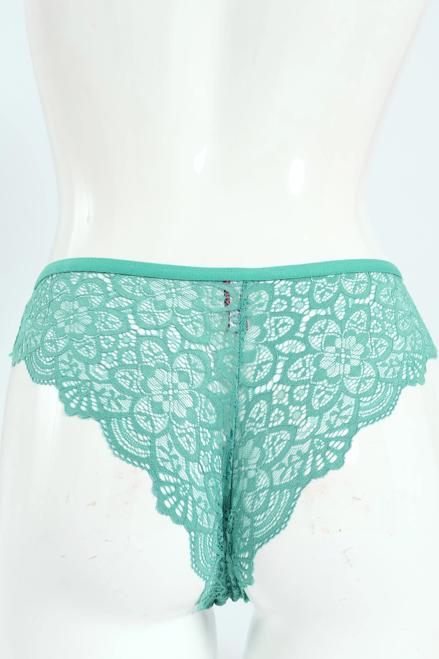 3 Pack Galloon Lace Brazilian Panties - Jade/Harbour/Mocha - Image 3